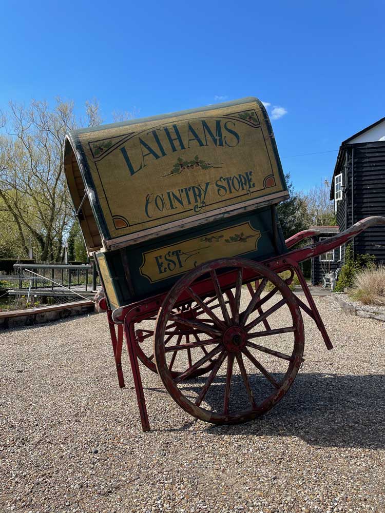 adamdoesdesign lathamshome interiors barrel cart hand painted sign writing design 13