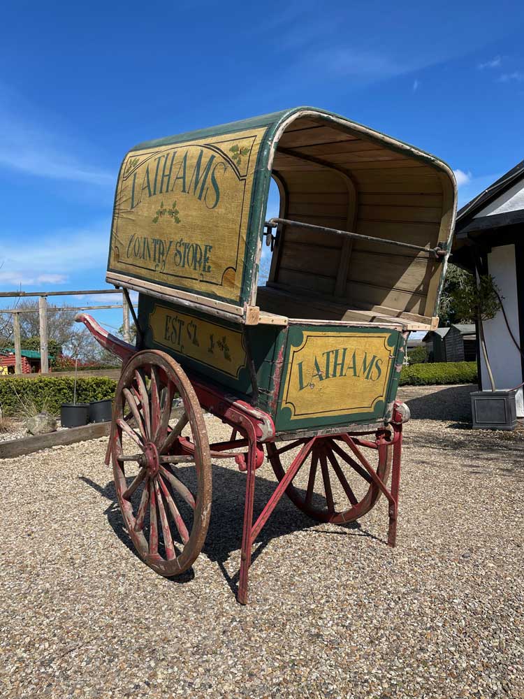 adamdoesdesign lathamshome interiors barrel cart hand painted sign writing design 12