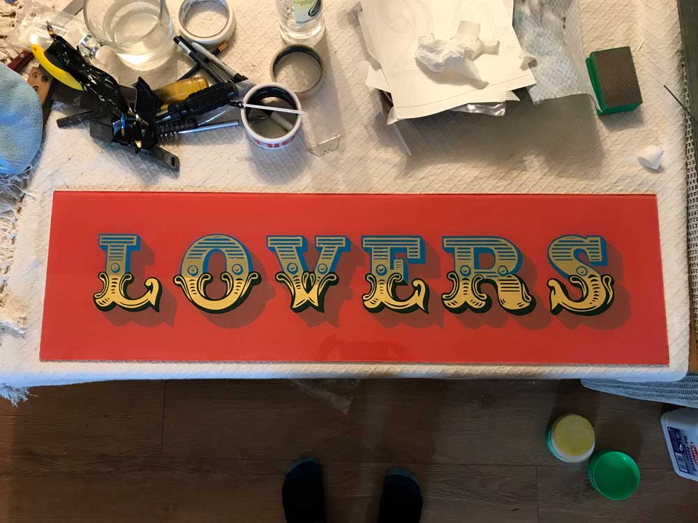 adamdoesdesign gold gilded lettering Lovers 1