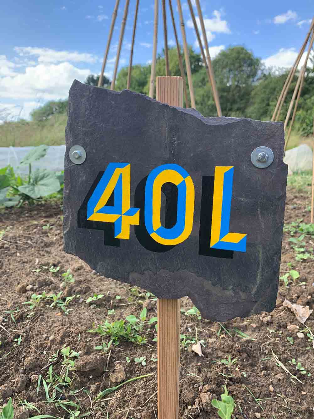 adamdoesdesign slate house sign hand painted - allotment 1