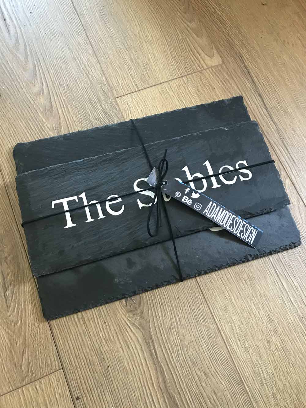 Two Hand painted slate house signs