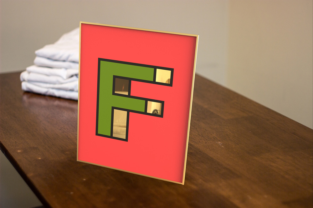 adamdoesdesign gold gilded letters - F