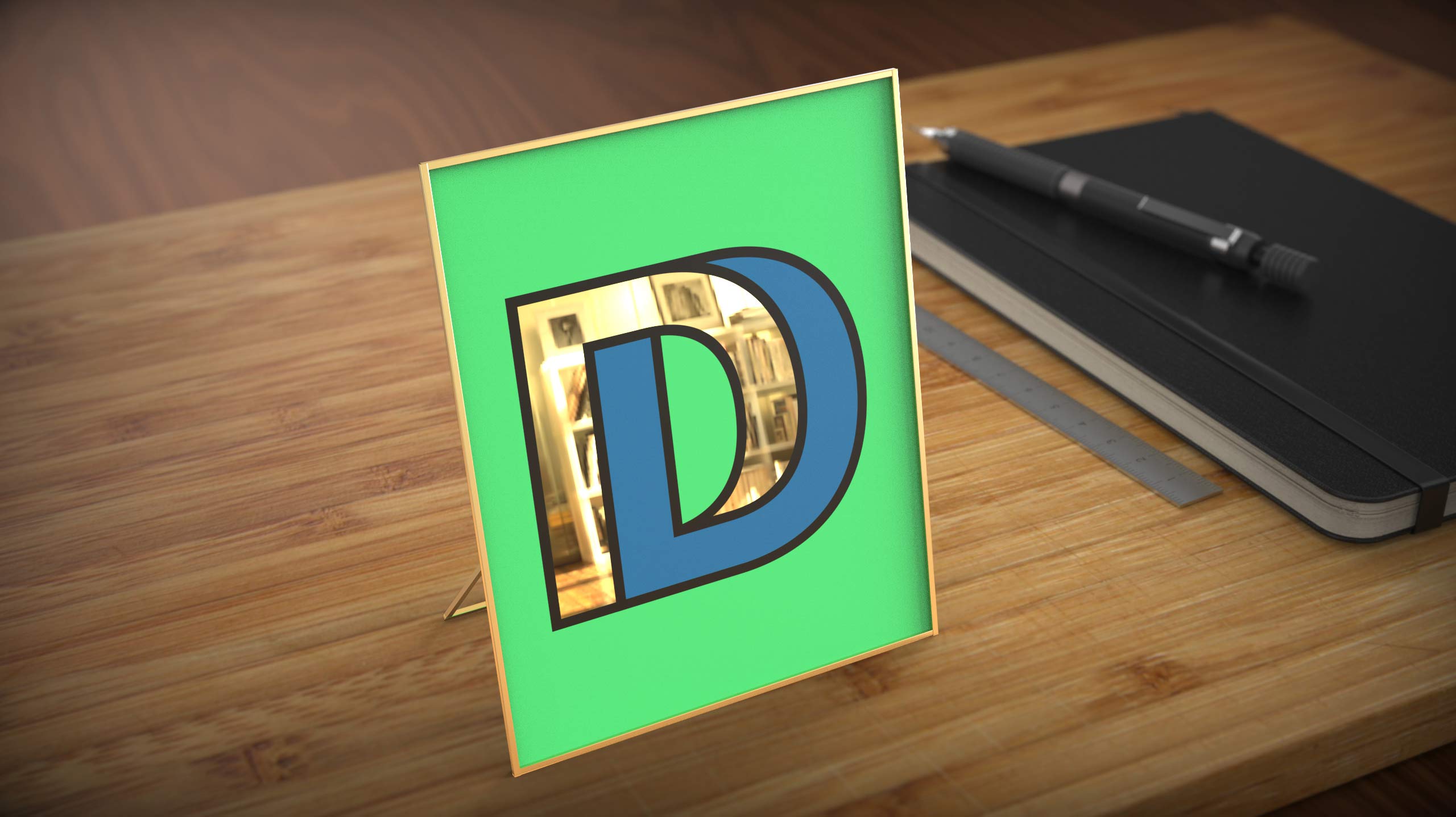 adamdoesdesign gold gilded letters - D