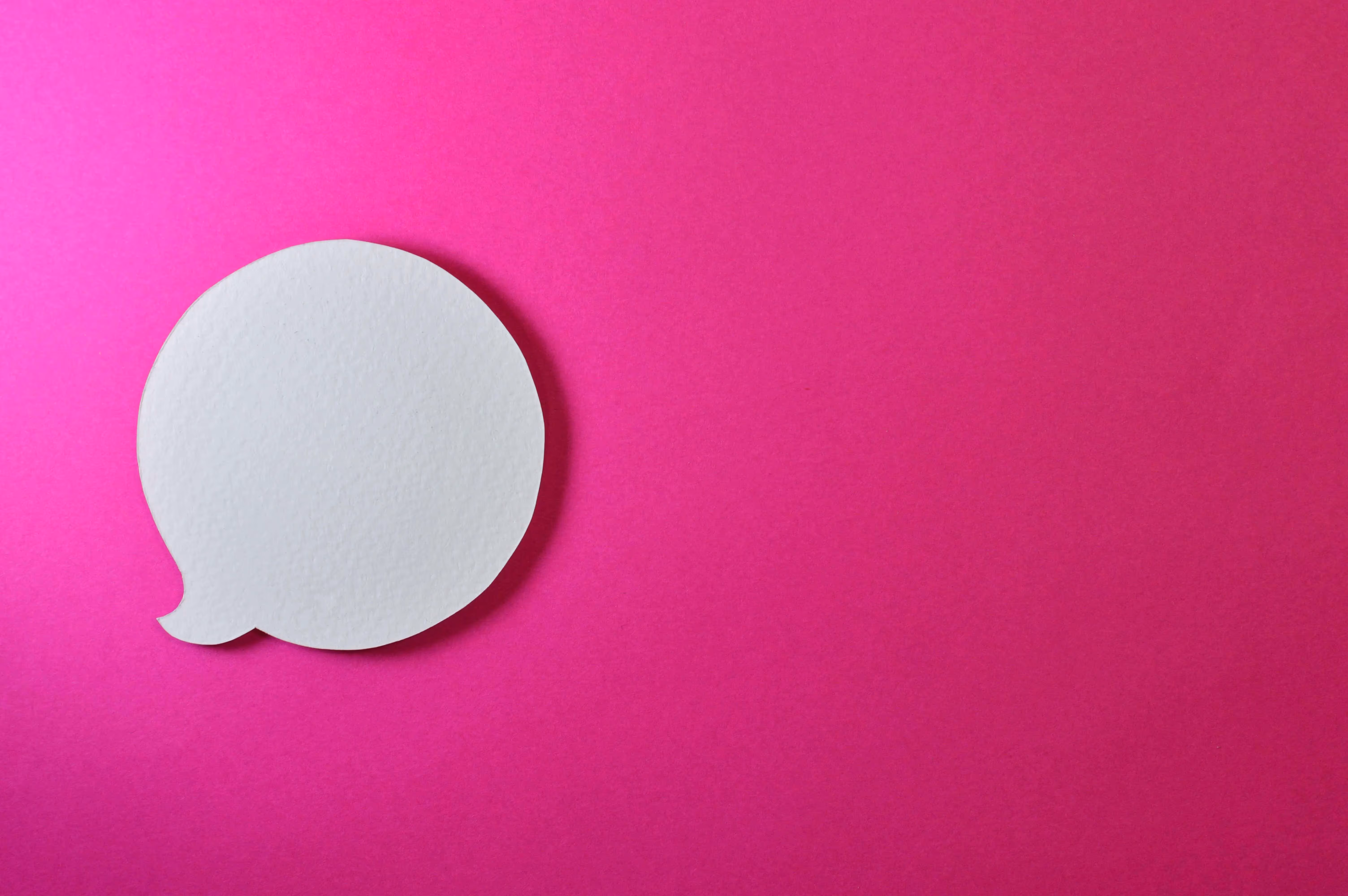Pink poster with large chat bubble - UserVoice Images