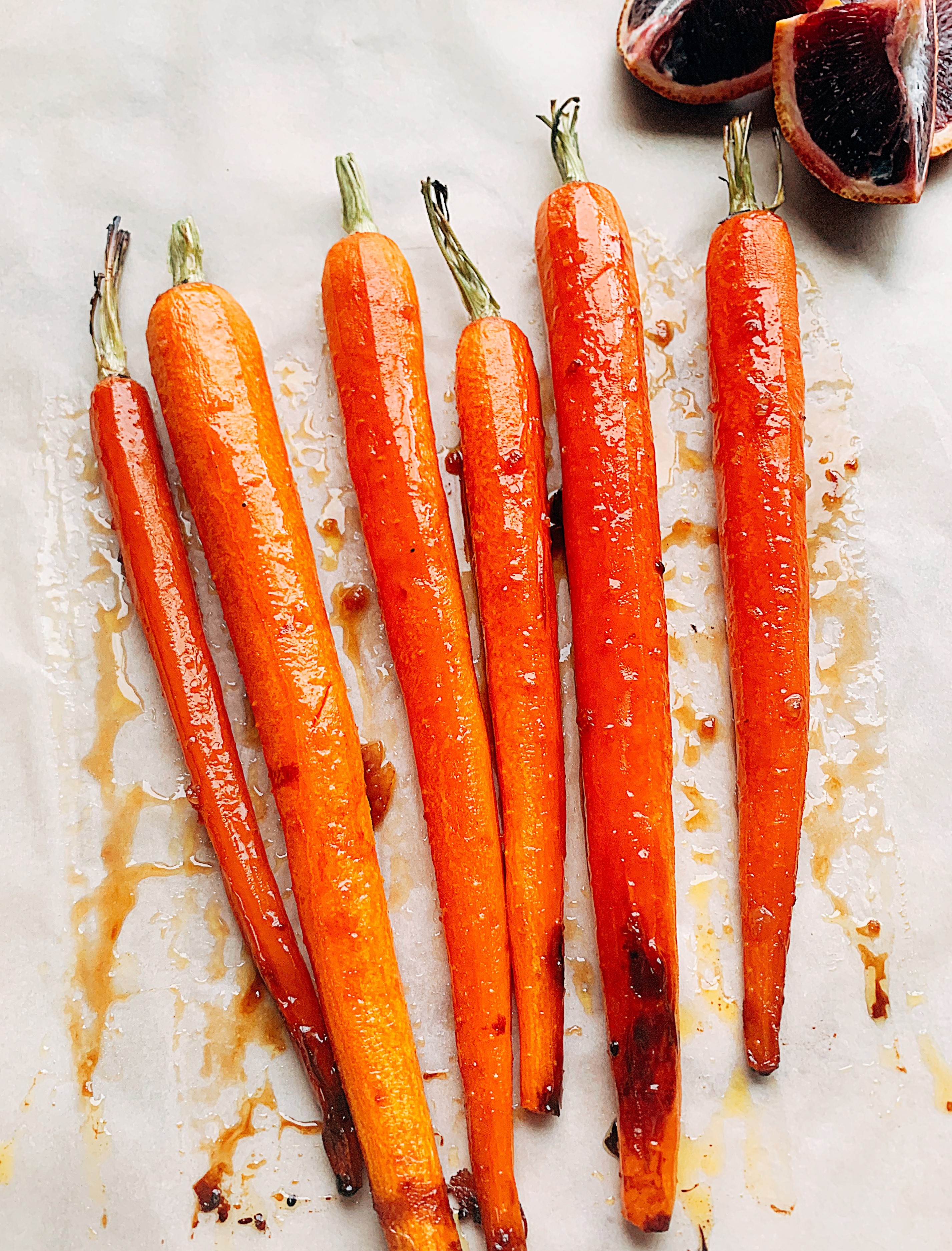 Blood Orange Maple Glazed Carrots
