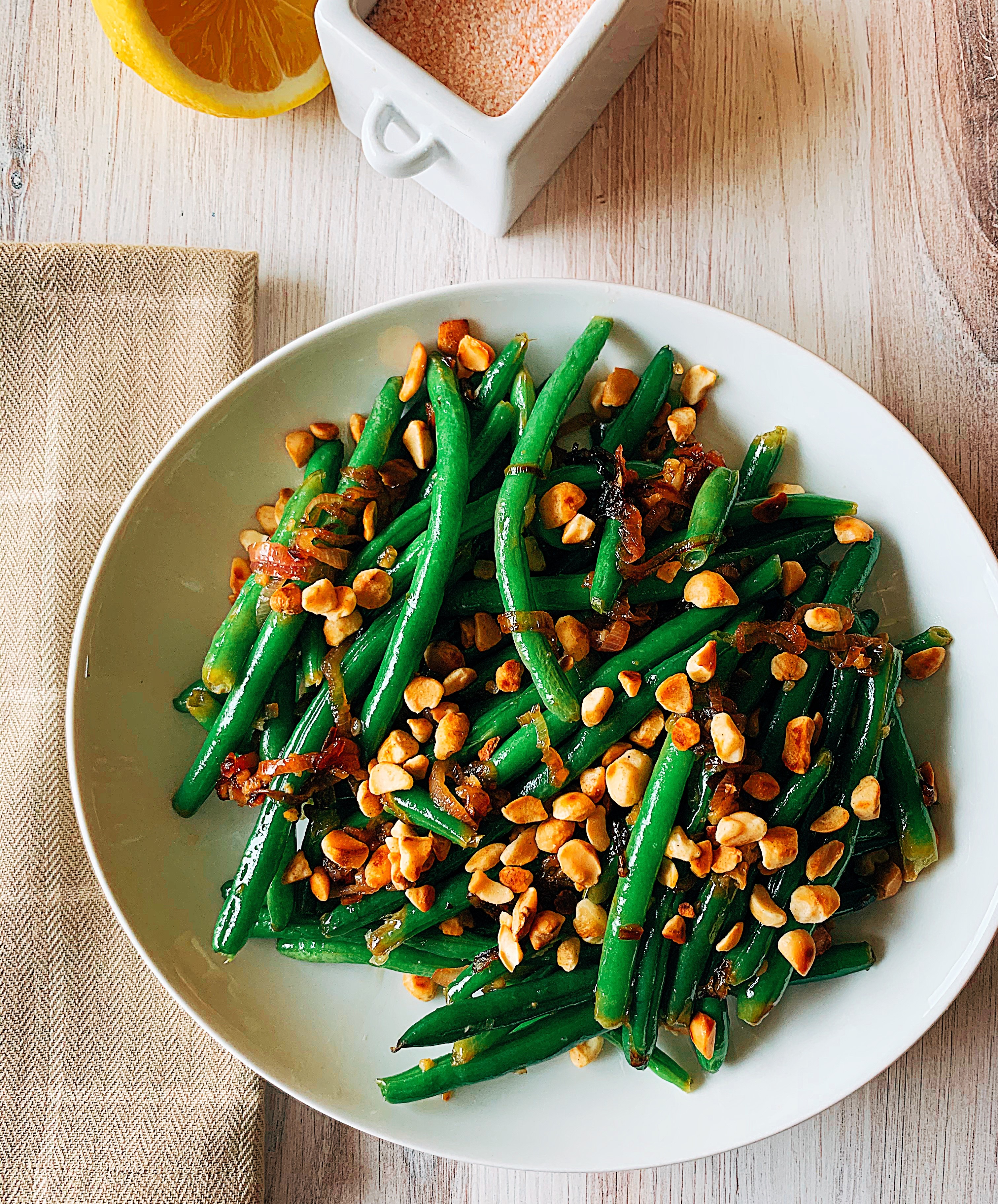 Truffle Green Beans with Hazelnuts
