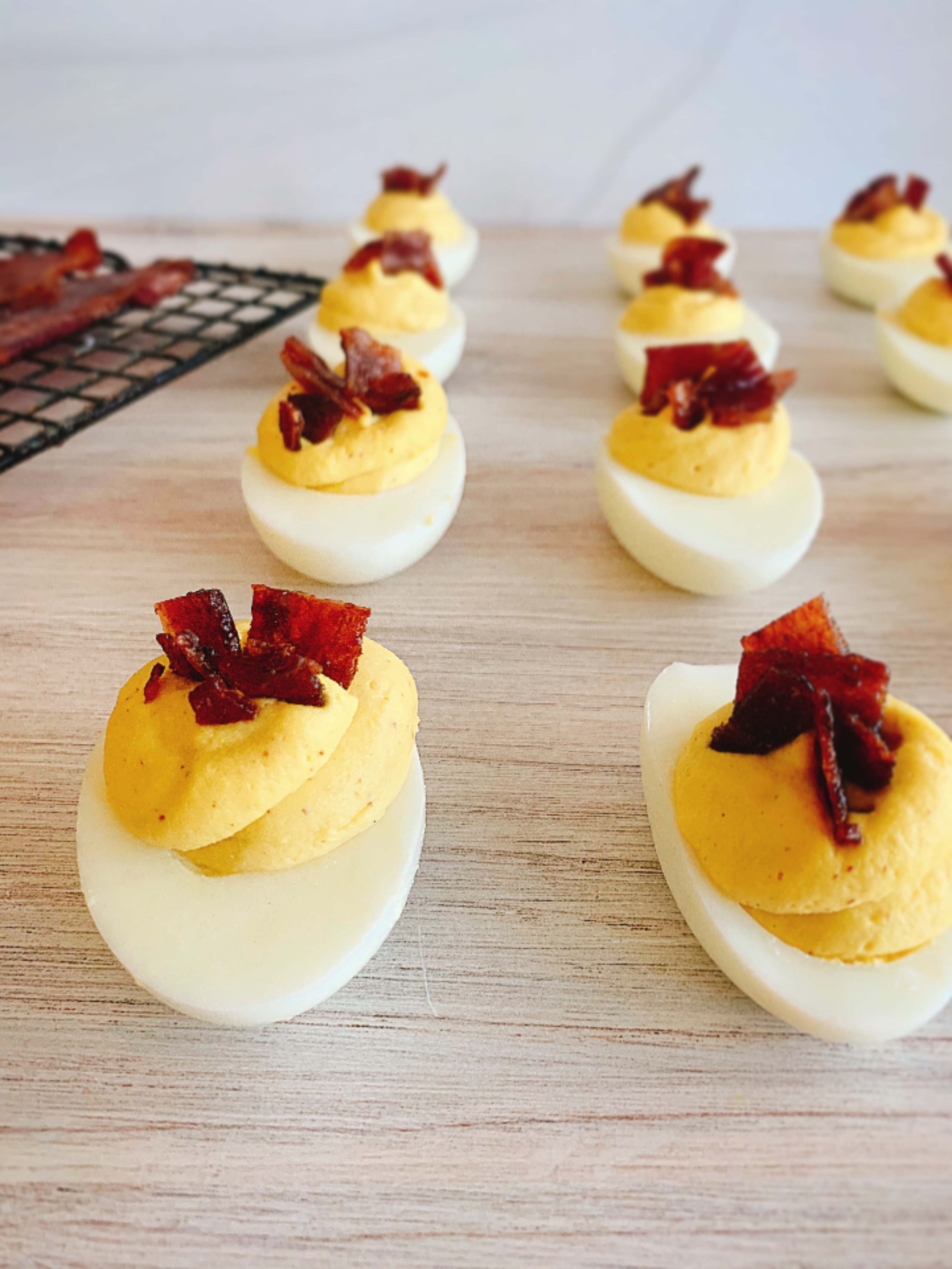 Candied Bacon Deviled Eggs