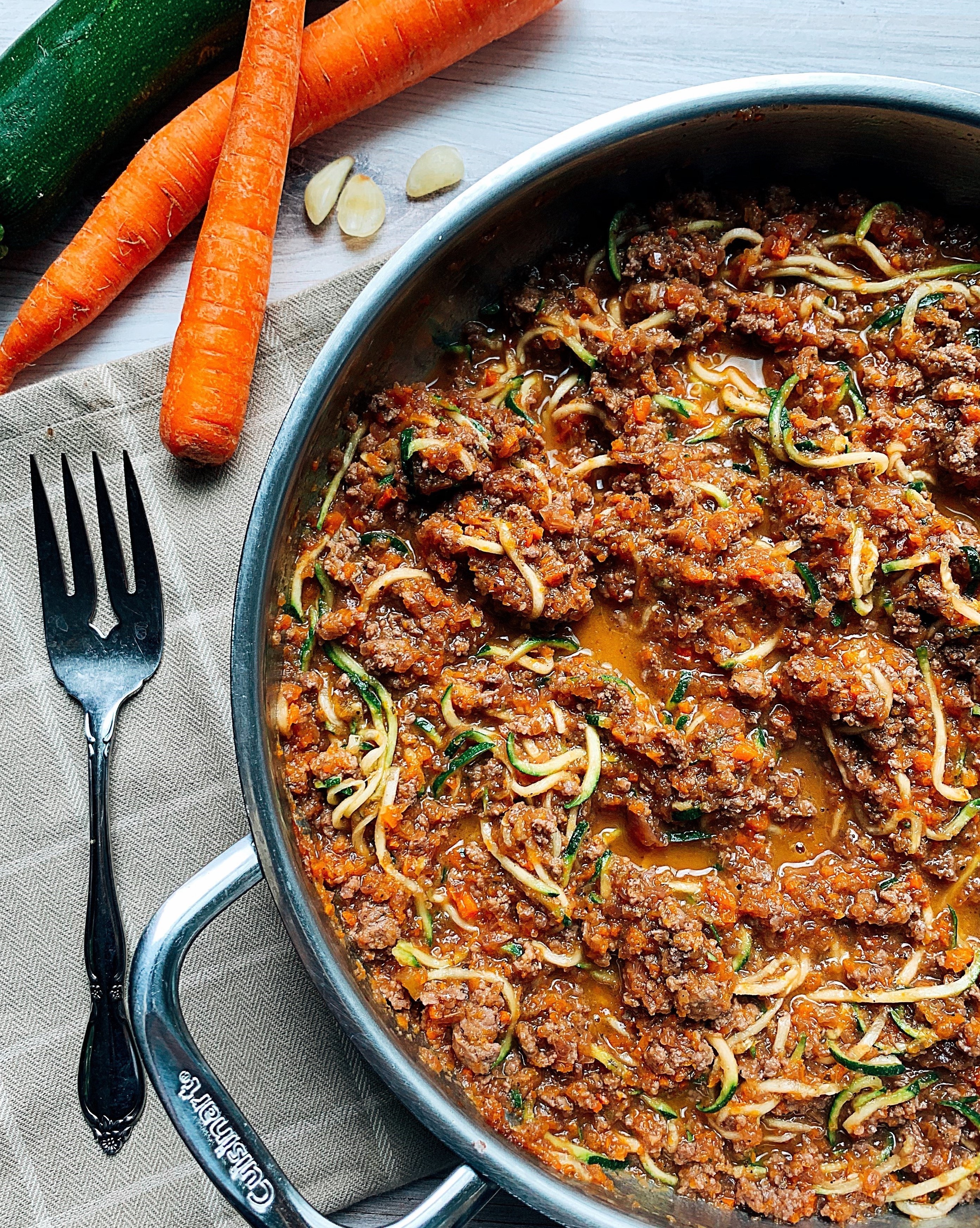 Nightshade Free Beef Ragu with Zoodles