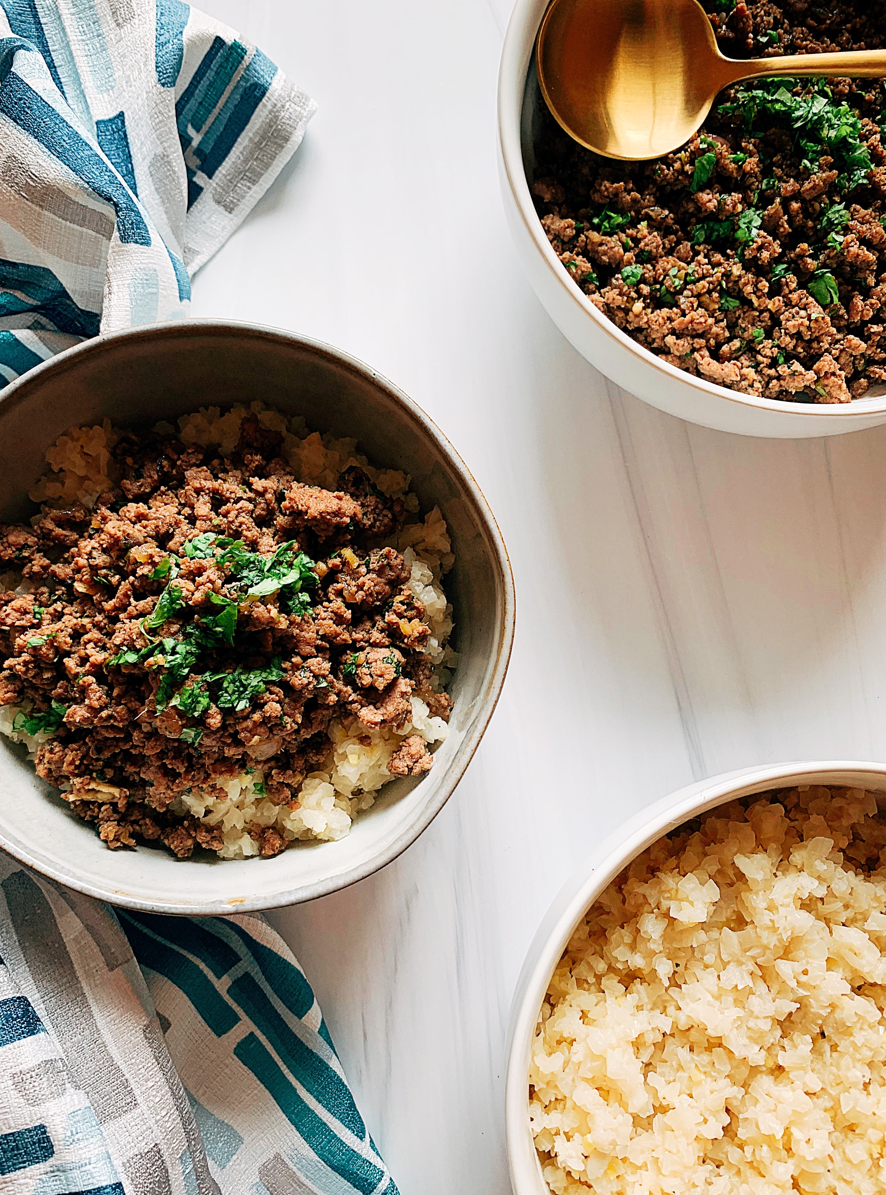 Garlic & Onion Beef with Cauli Rice