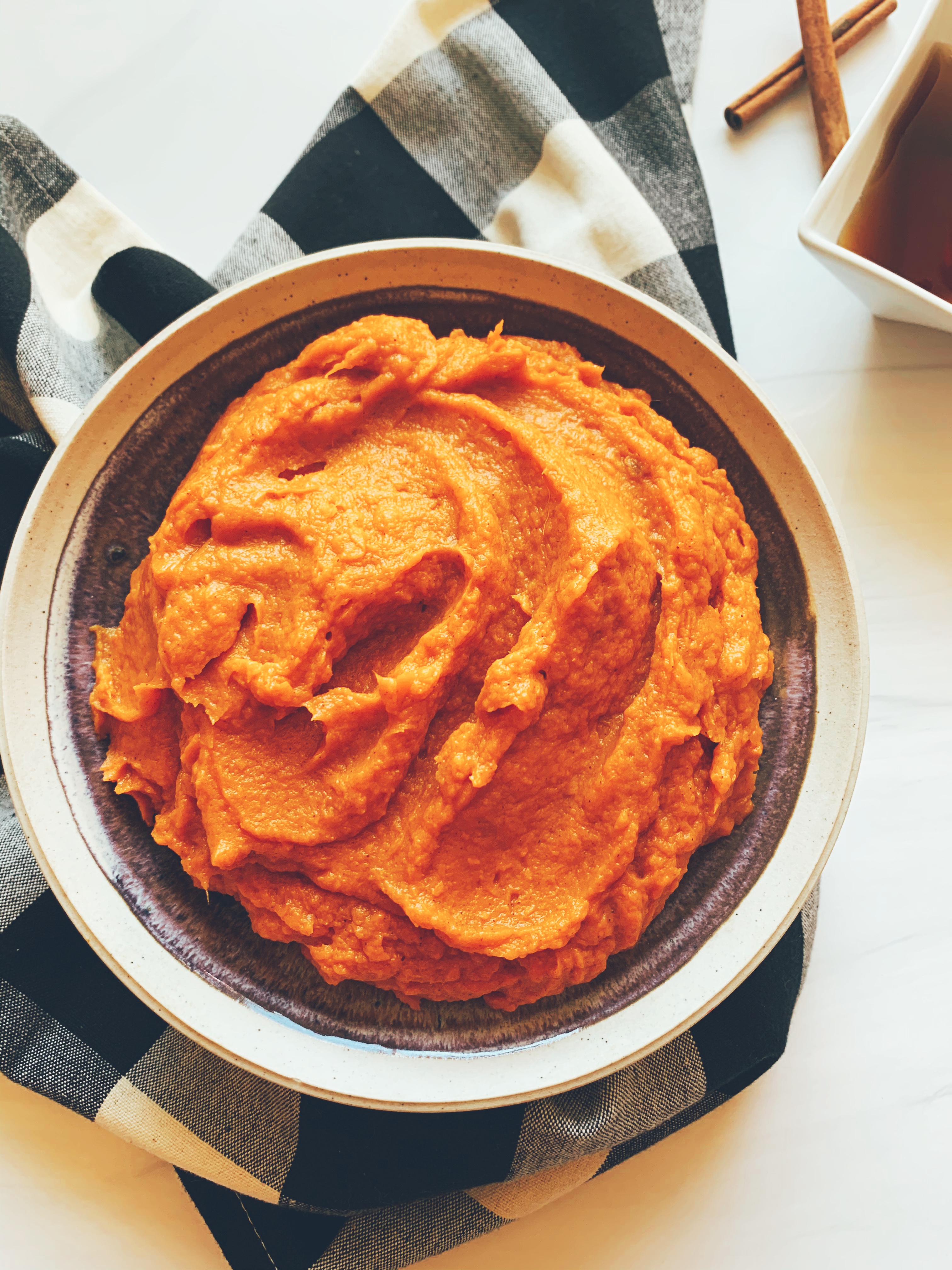 Buttery Cinnamon Maple Whipped Sweet Potatoes