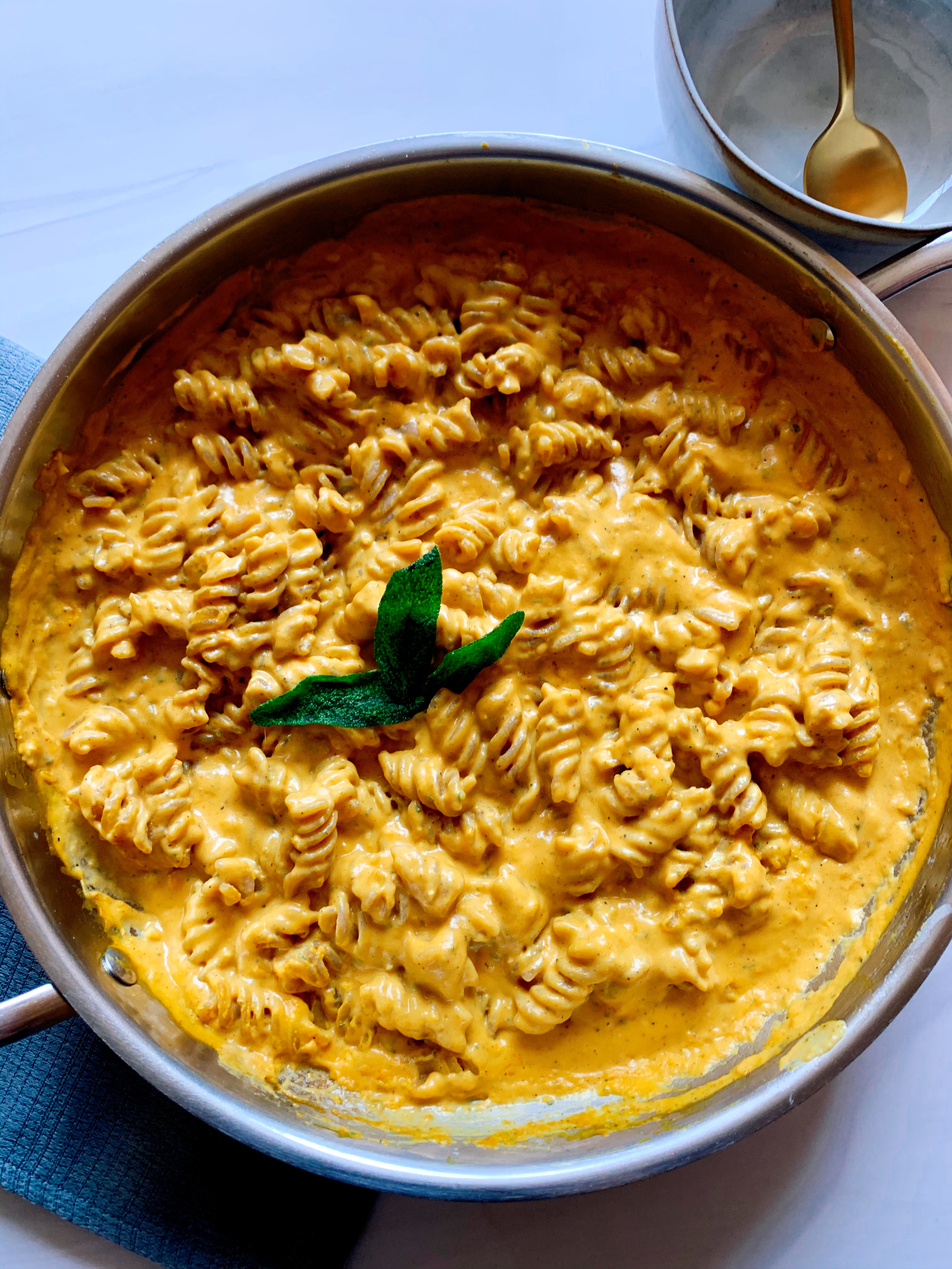 Pasta with a Pumpkin Sage Cream Sauce
