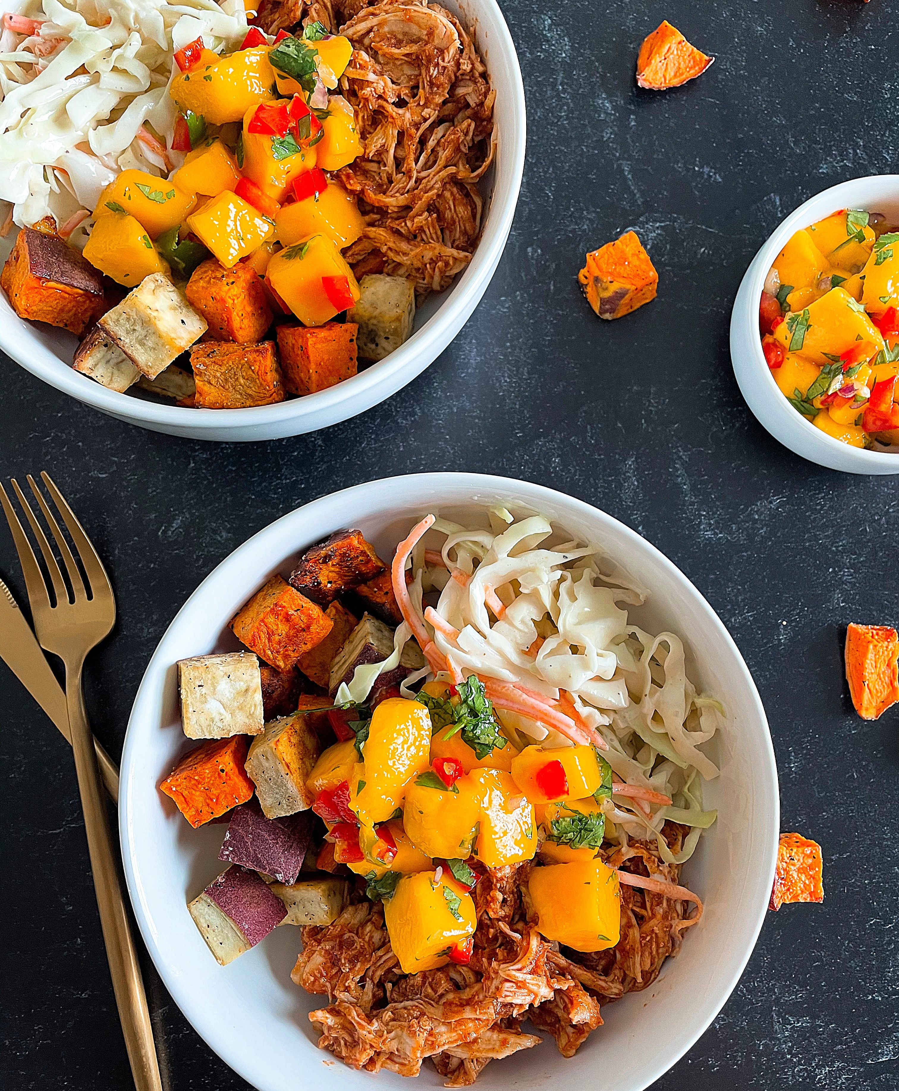 BBQ Chicken Bowls with Mango Salsa