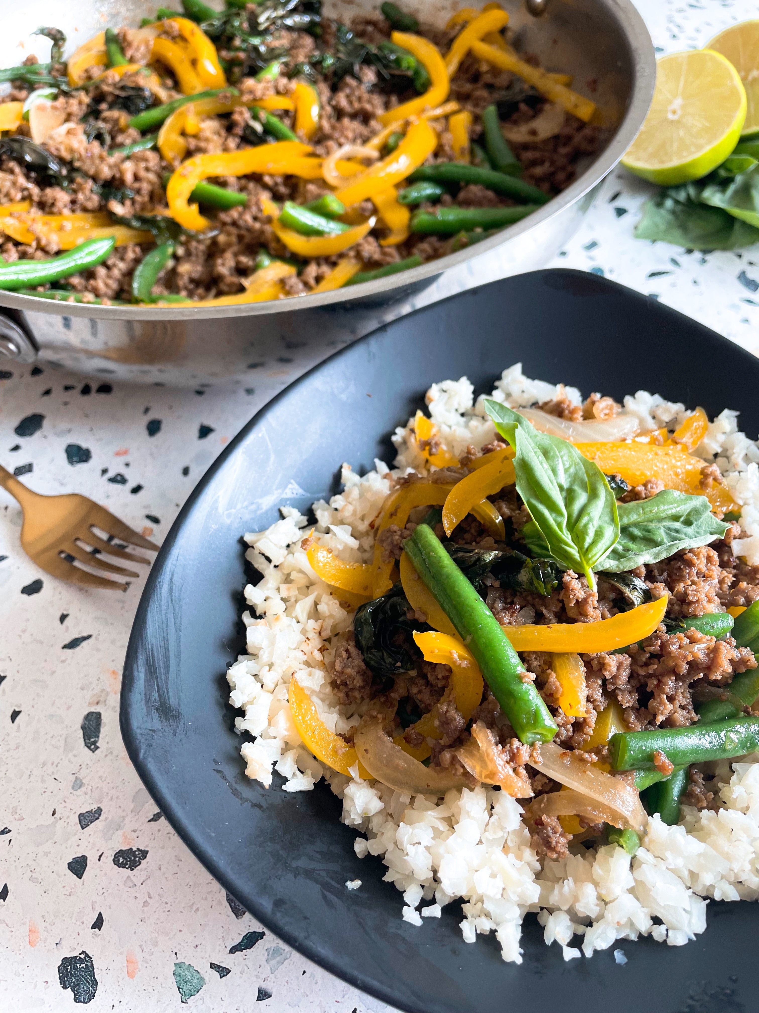Basil Beef Bowls