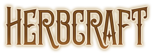 Herbcraft wordmark with stylized, vintage brown lettering on a beige background.