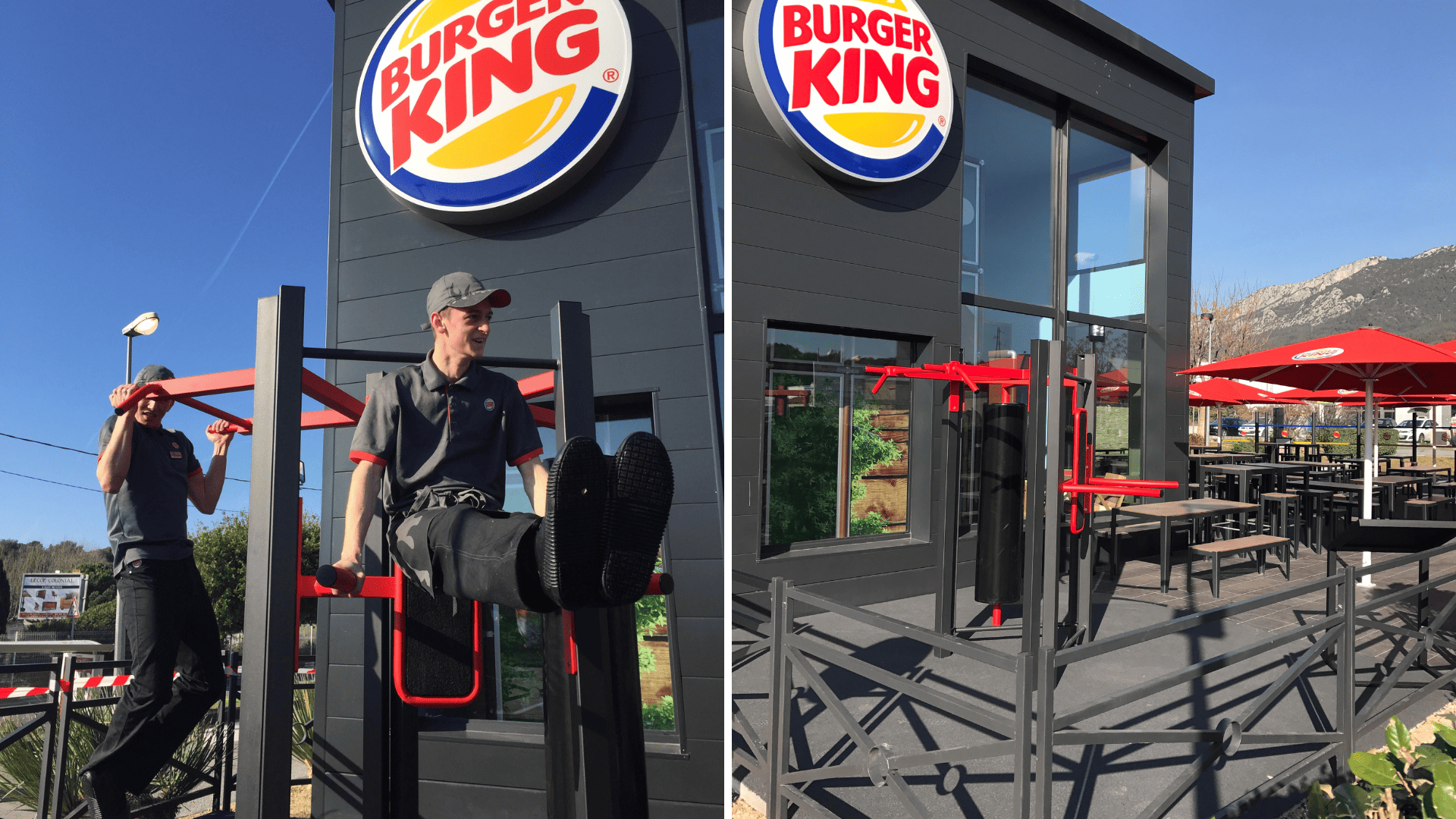 Aire de fitness installée à Burger King
