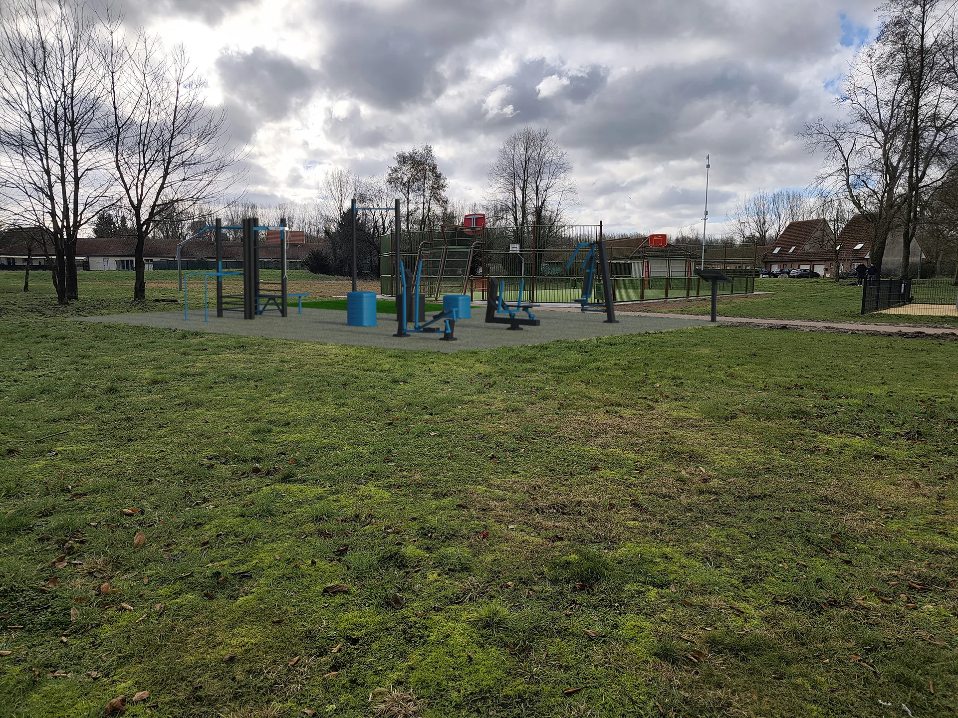 Photomontage du projet de plateau sportif AirFit sur le site des Asturies à Auby, février 2026