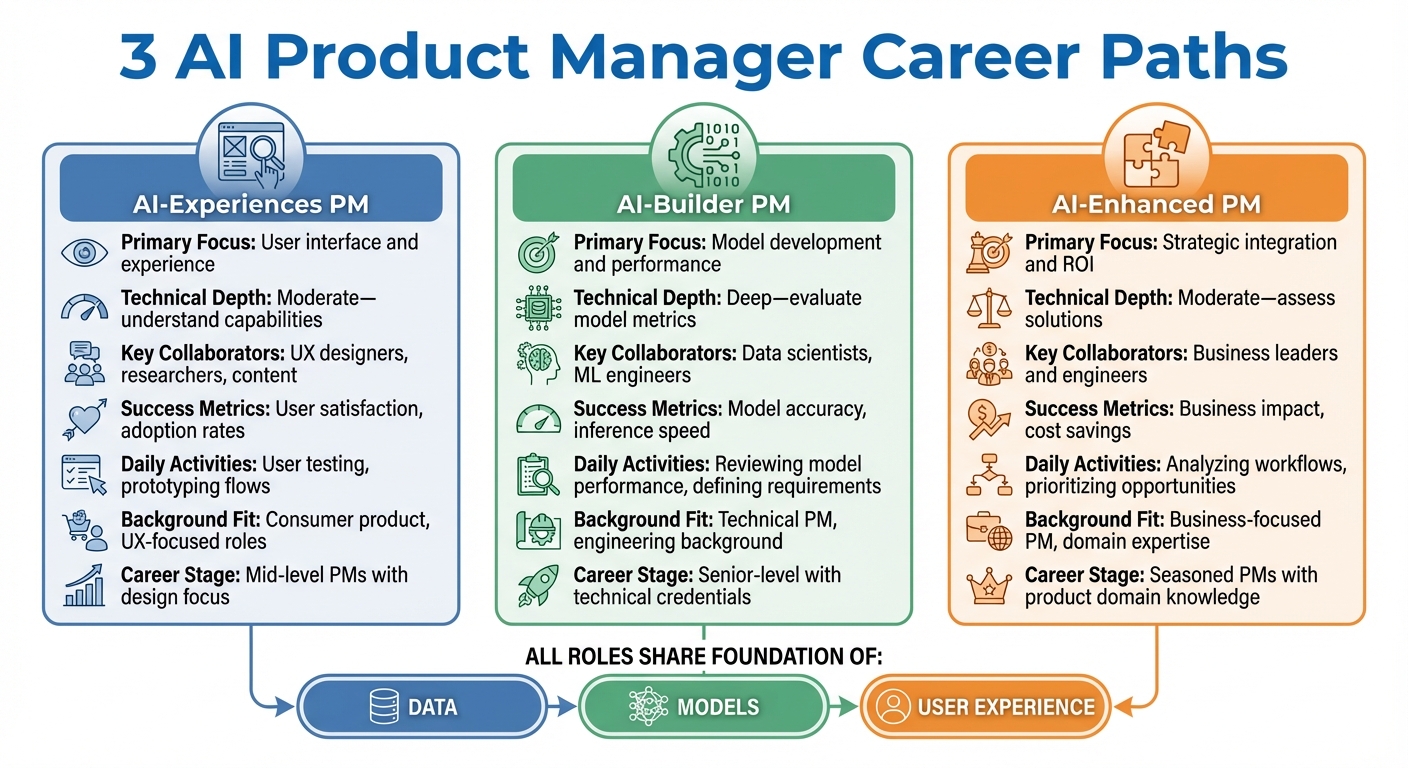 3 AI Product Manager Career Paths: Roles, Skills, and Responsibilities Comparison