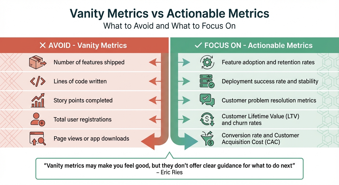 Vanity Metrics vs Actionable Metrics for Product Roadmaps