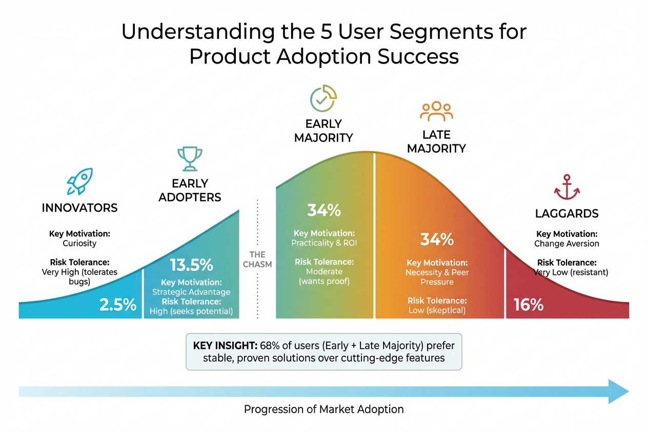 Technology Adoption Curve: 5 User Segments and Their Characteristics
