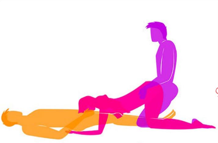 Tư thế threesome bj và doggy kết hợp