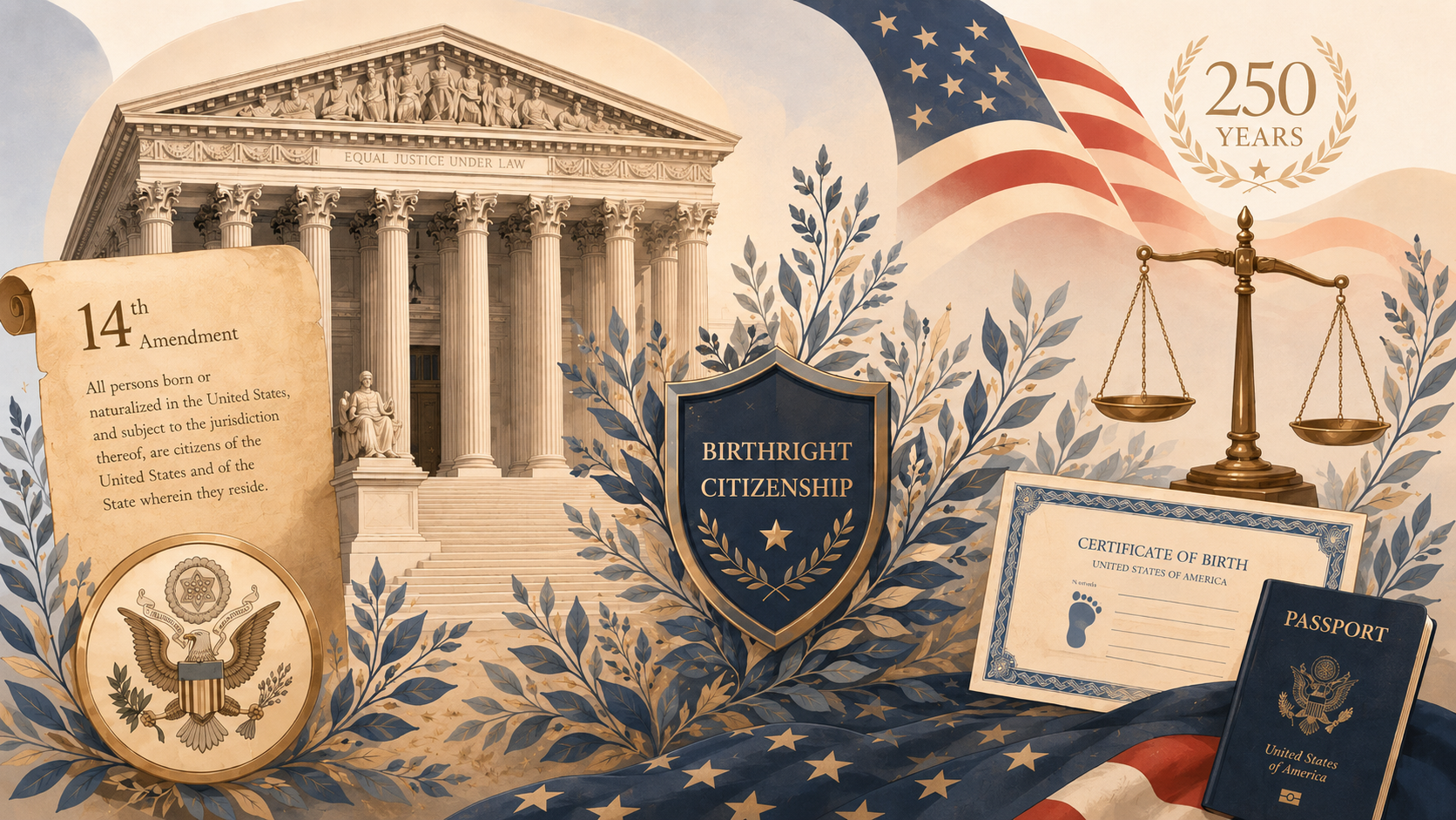 American civic imagery representing freedom, democracy, and ethical surrogacy.