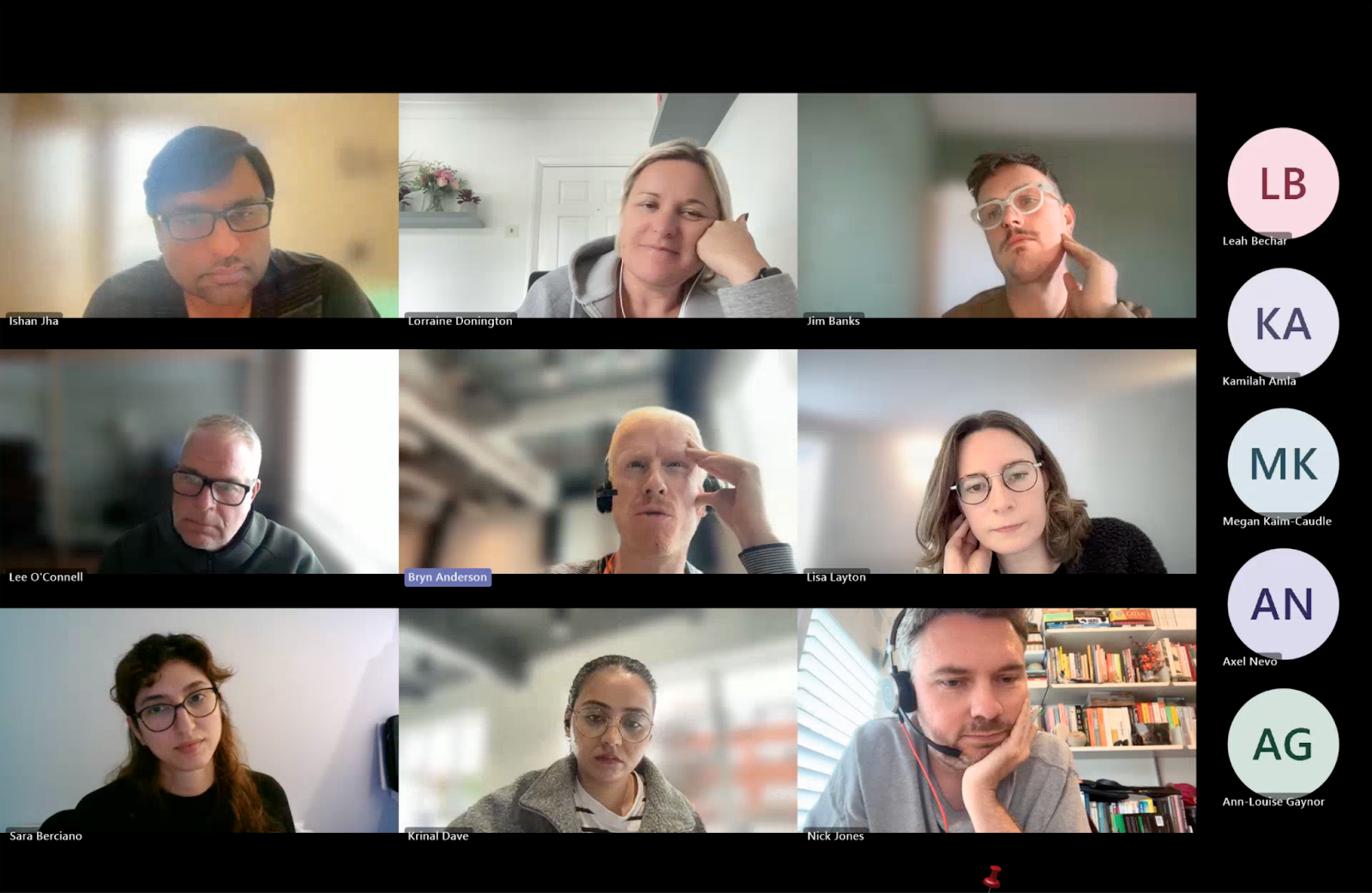 A screenshot of a virtual meeting showing multiple participants from the Sainsbury’s team attending a corporate volunteer training session, each visible in individual video call windows, engaging attentively.