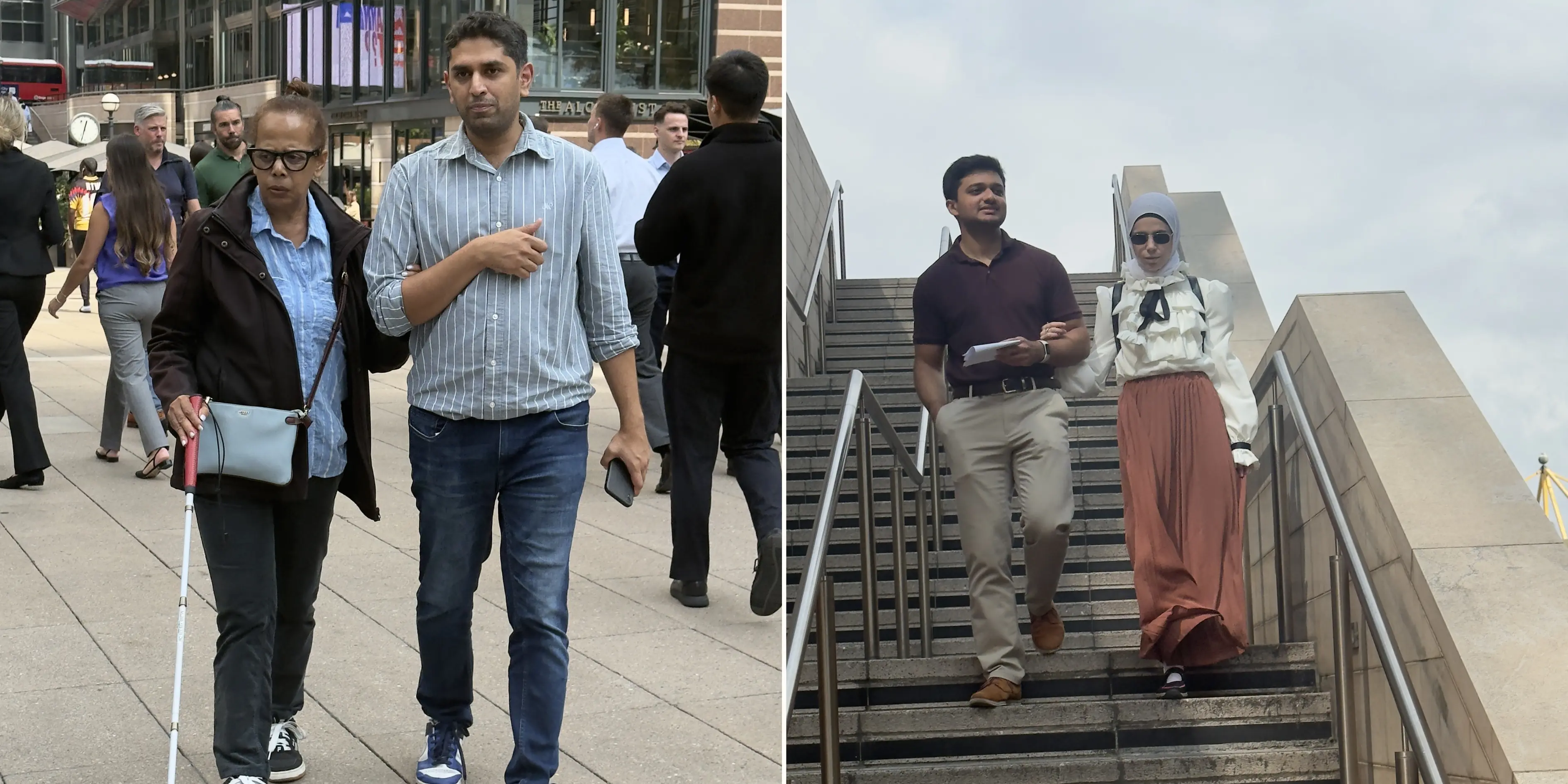 Travel Hands volunteer guiding a visually impaired person through London streets, Travel Hands volunteer opportunity 2026.