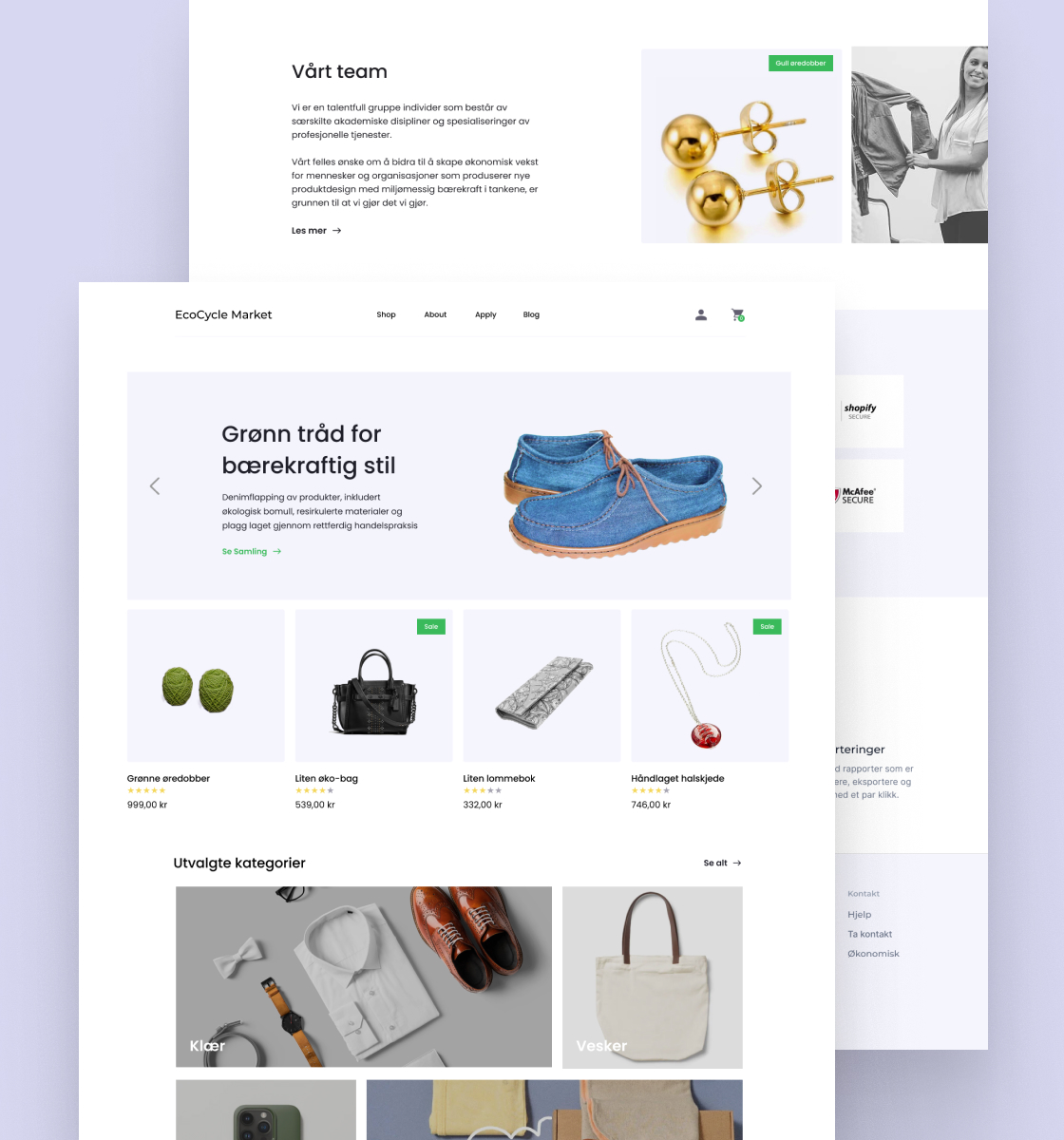 EcoCycle Market brand e-commerce design