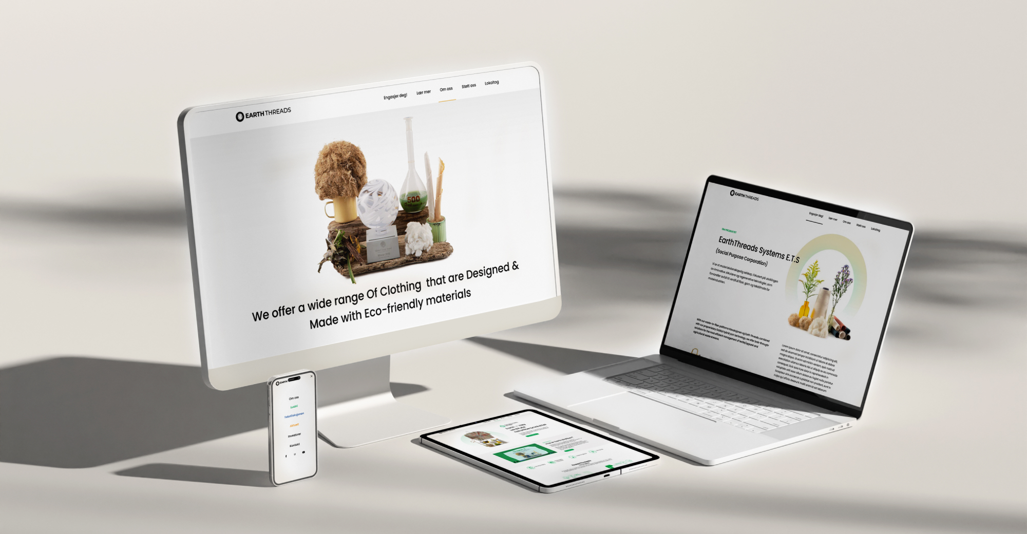 Earth Threads's custom web design