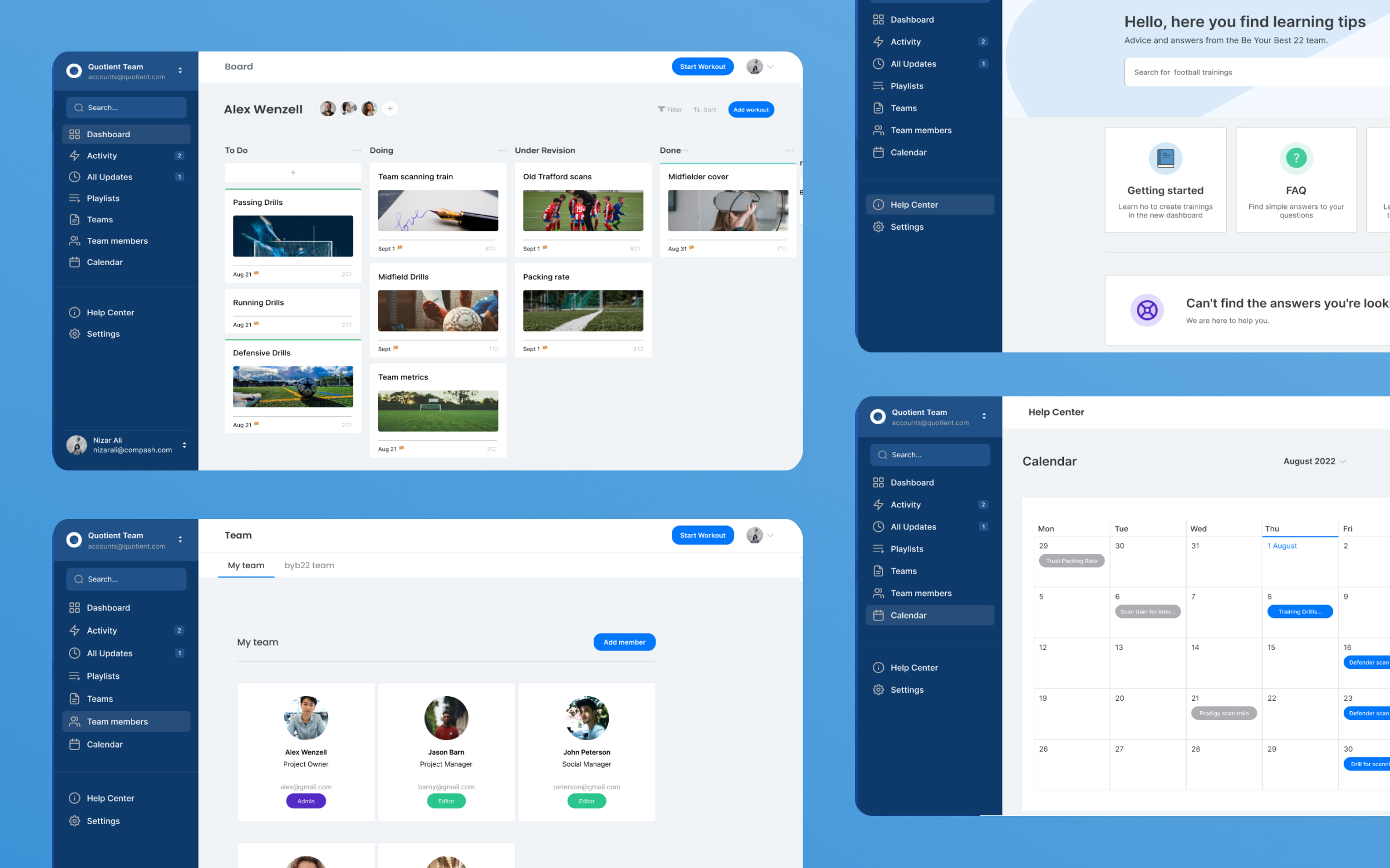 Tech company multiple dashboard screens mockup