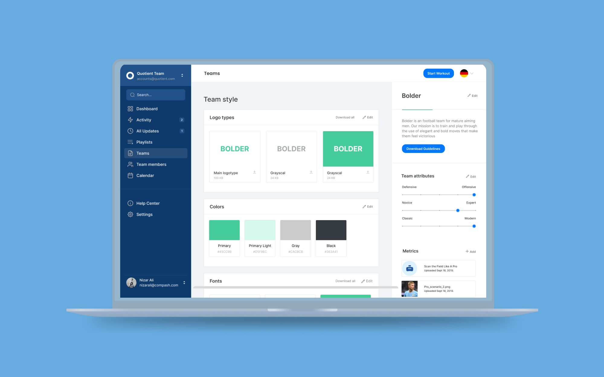 A team page for Quotient's website