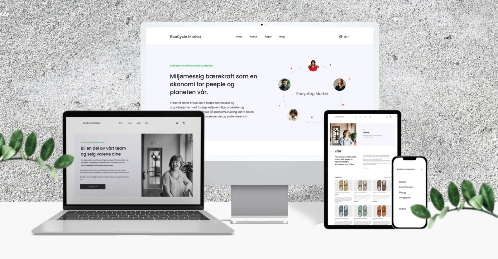 EcoCycle Market digital products mockups