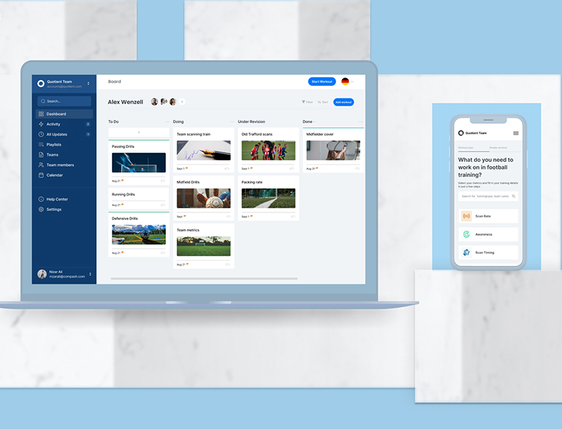 Tech company multiple dashboard screens mockup