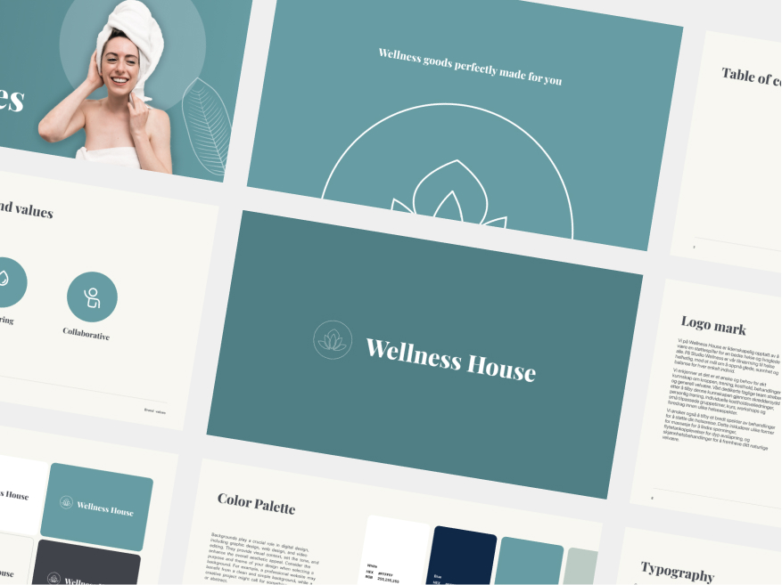Wellness company brand guide design