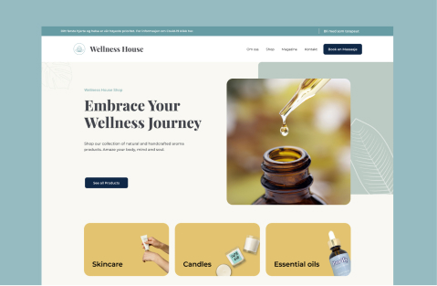 E-commerce page design of a wellness company