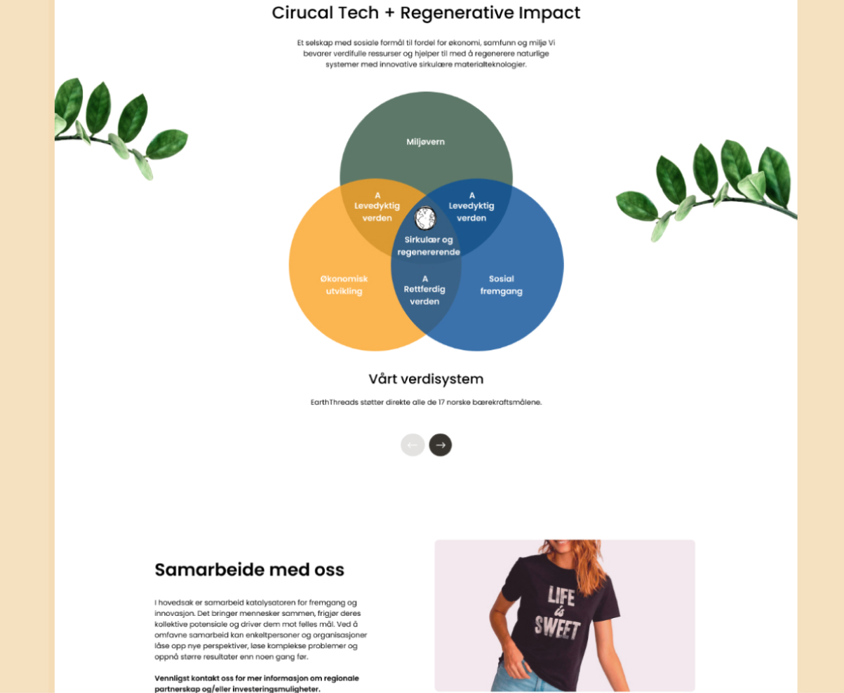 About page web design with orange background