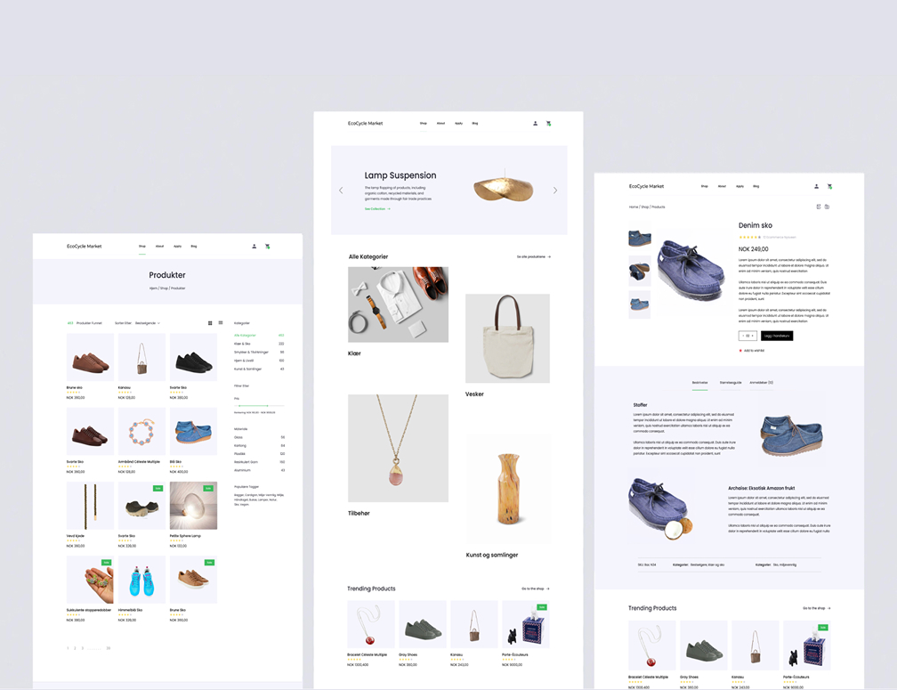 EcoCycle Market brand e-commerce design