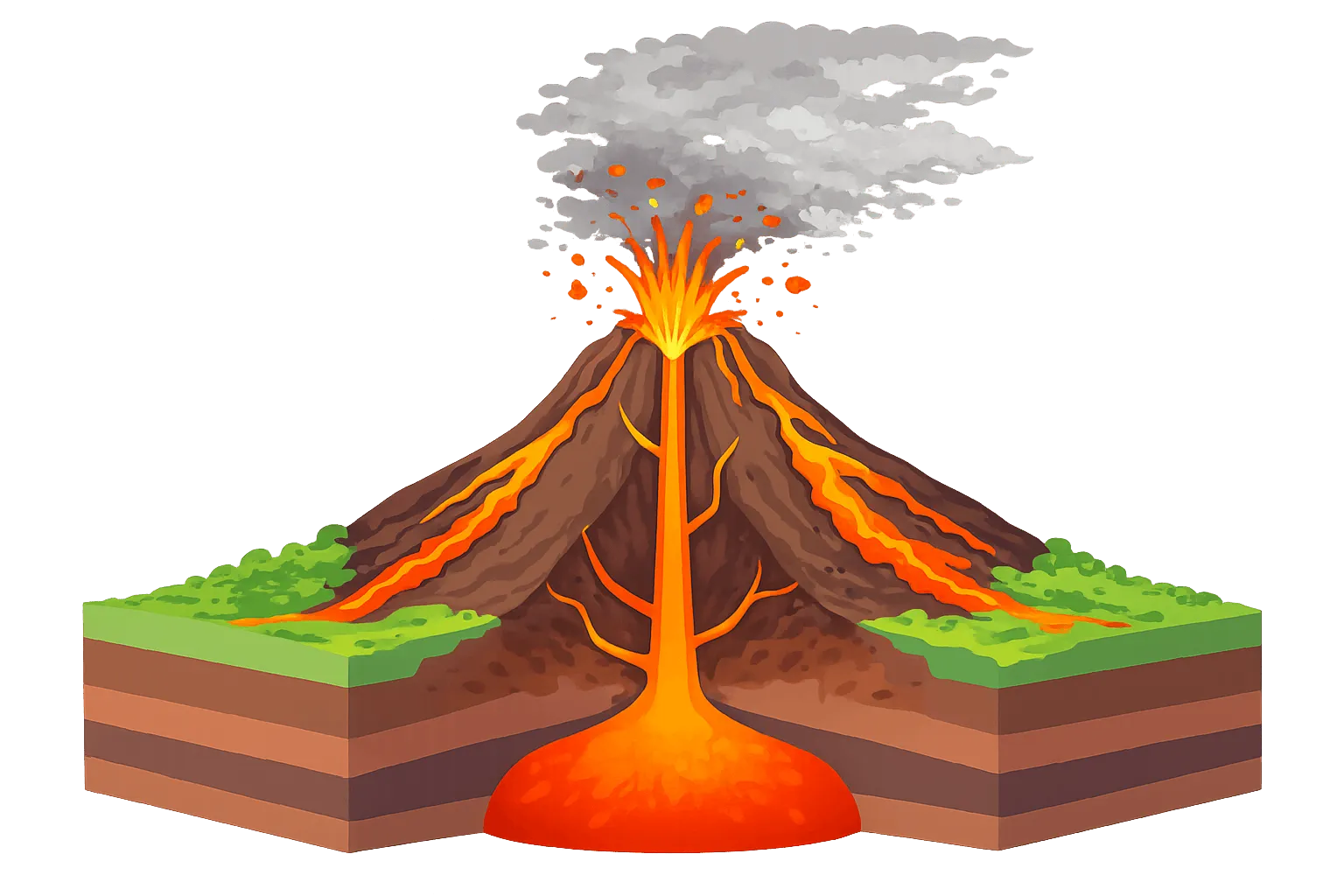Fonctionnement d'un volcan