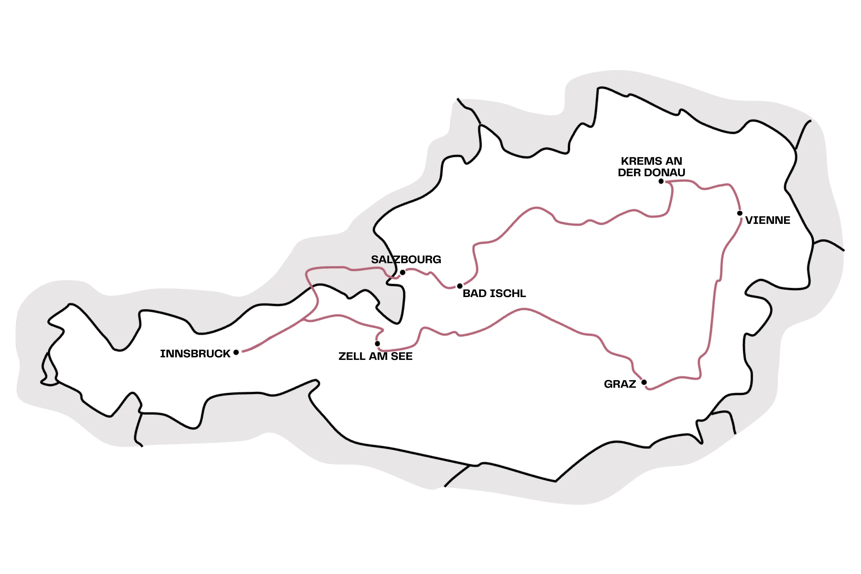 Itinéraire d'un road trip en Autriche