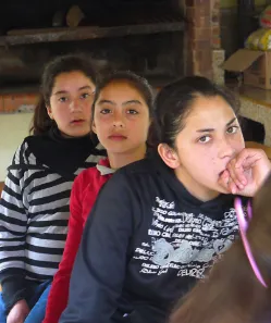 Three young girls from the Los Luceros project, near Buenos Aires.