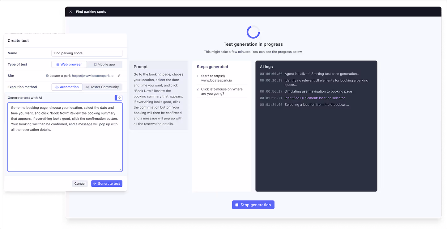 Generate tests with AI