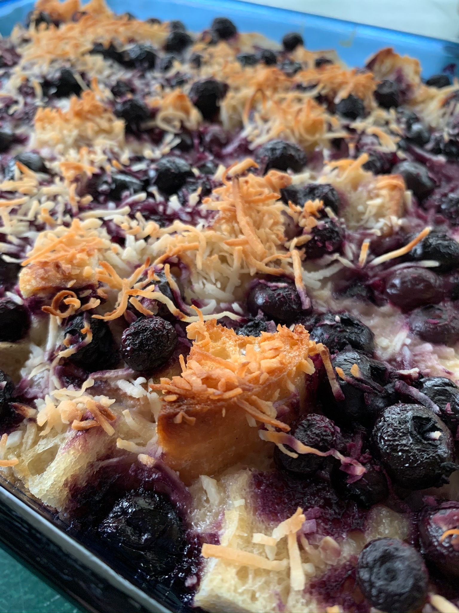Coconut Lime Blueberry Baked French Toast
