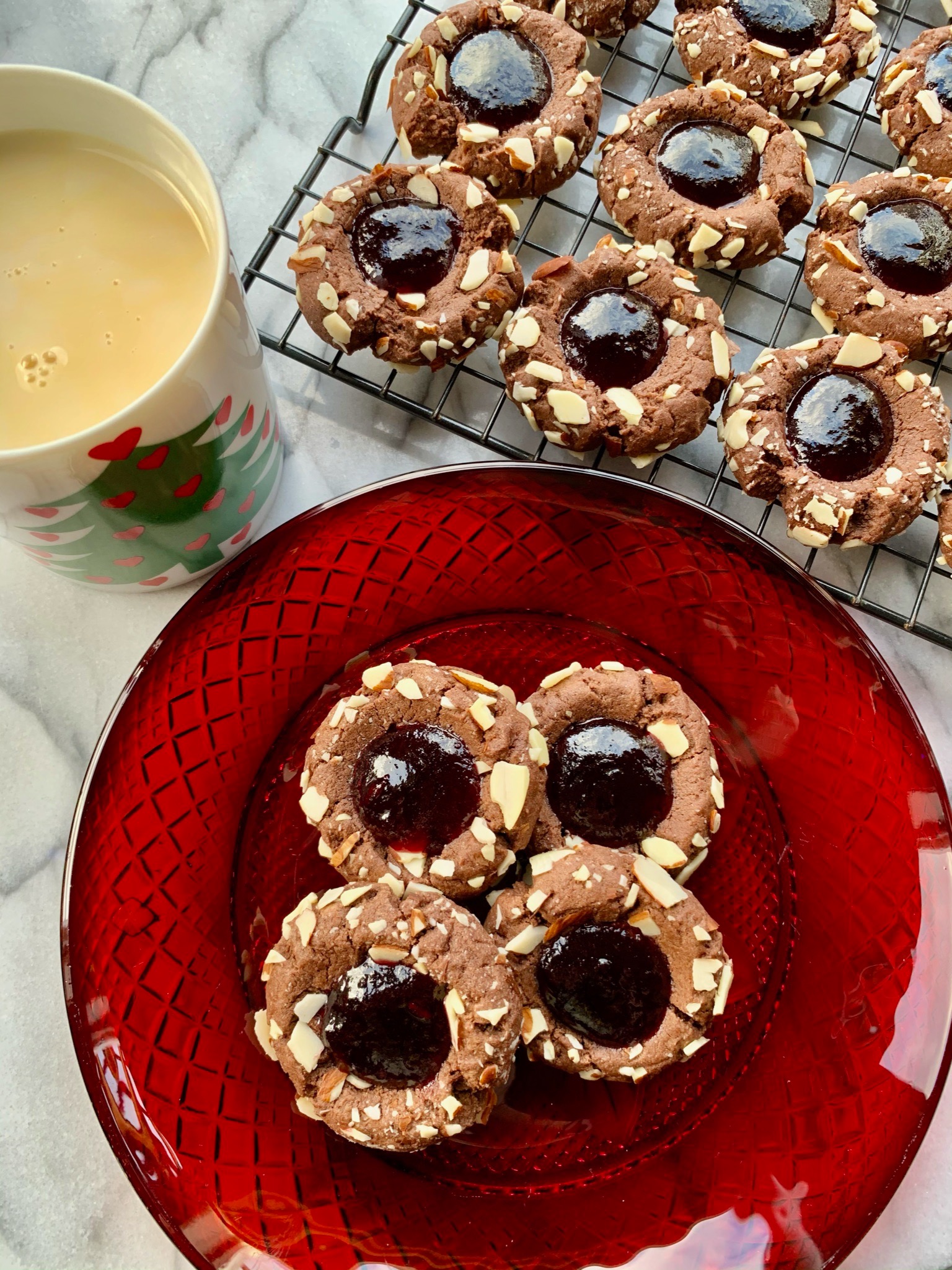 Berry Chocolate Thumbprint Cookies