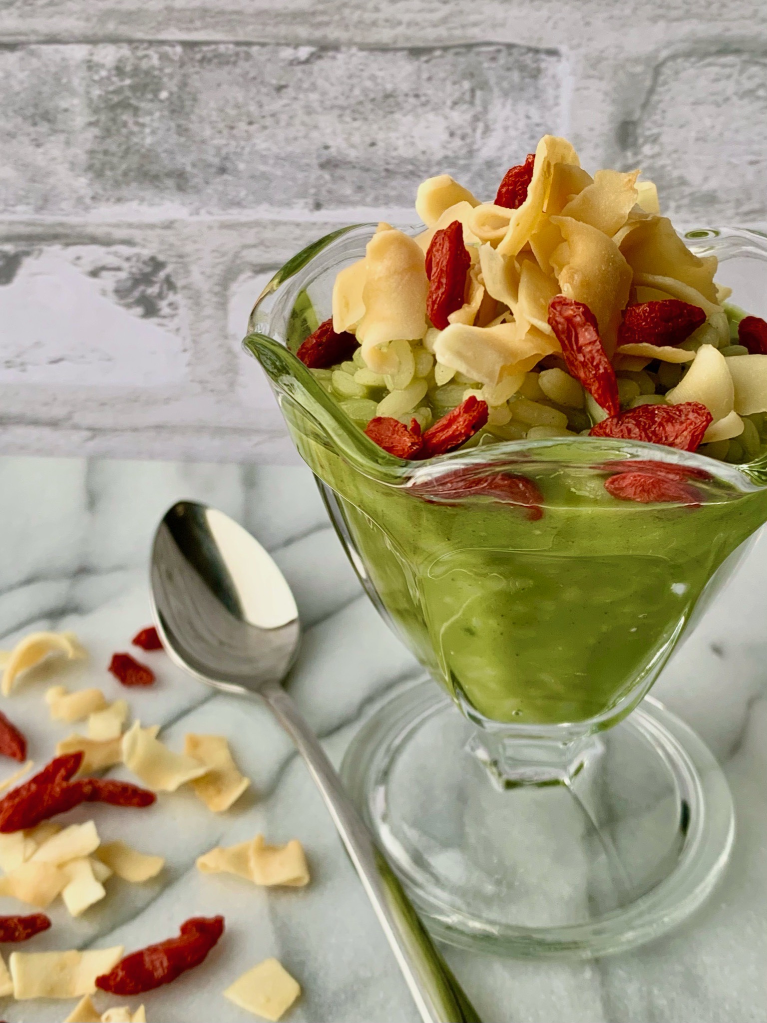 Honey Matcha Rice Pudding