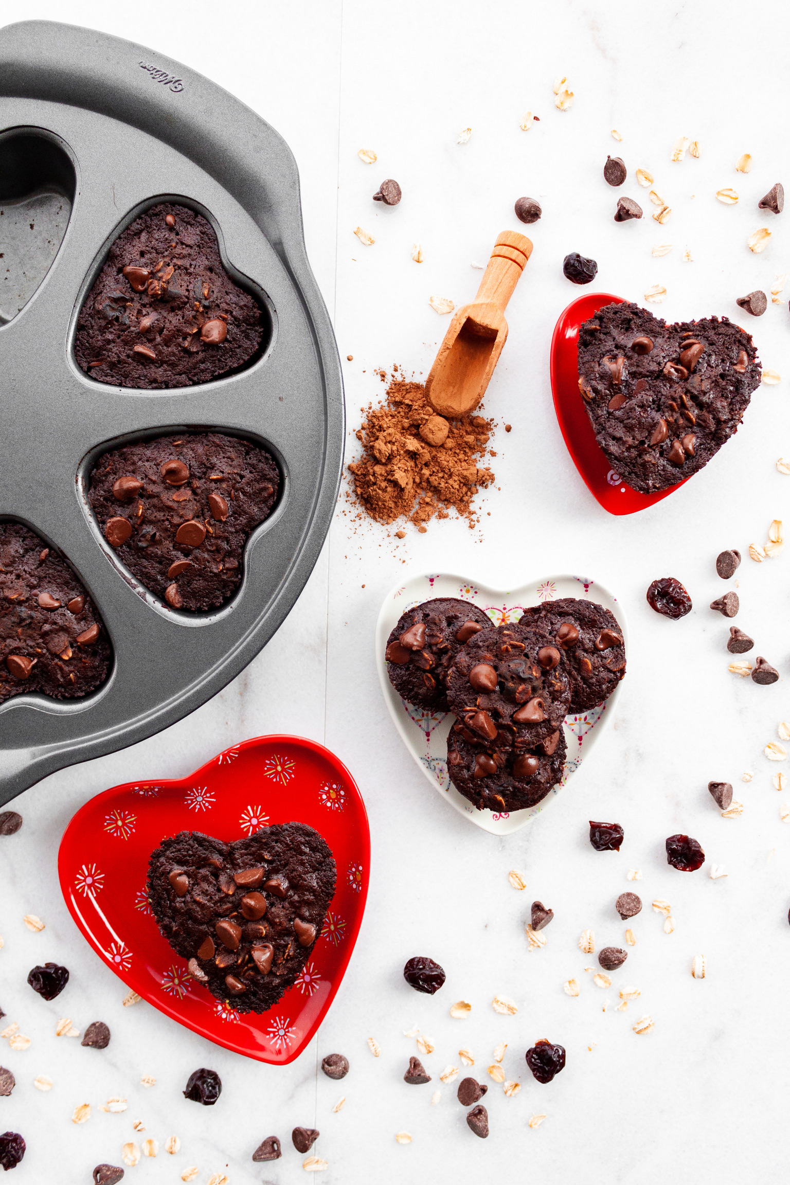 Cherry Almond Mocha Oatmeal Muffins