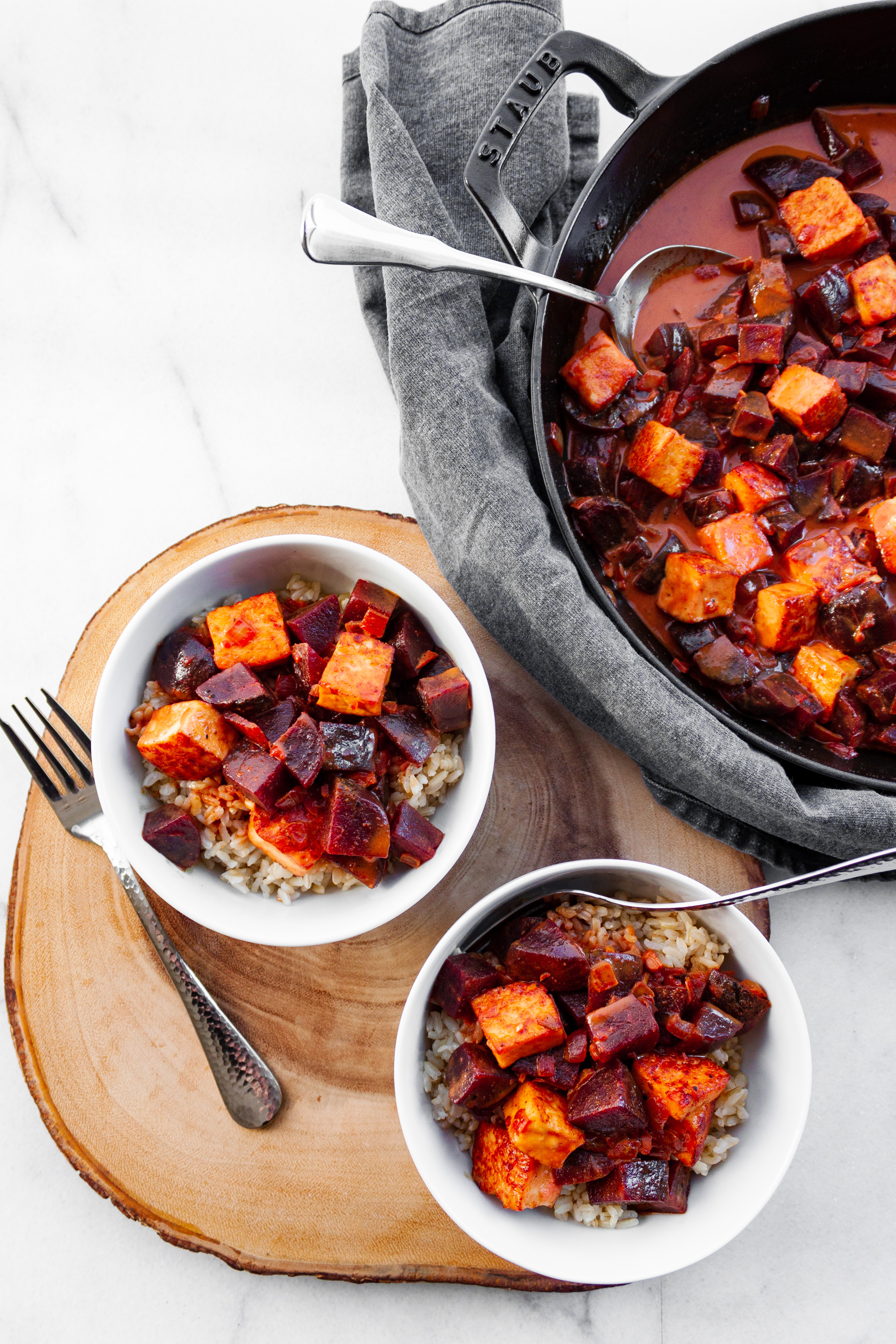 Coconut Curry Beets and Paneer