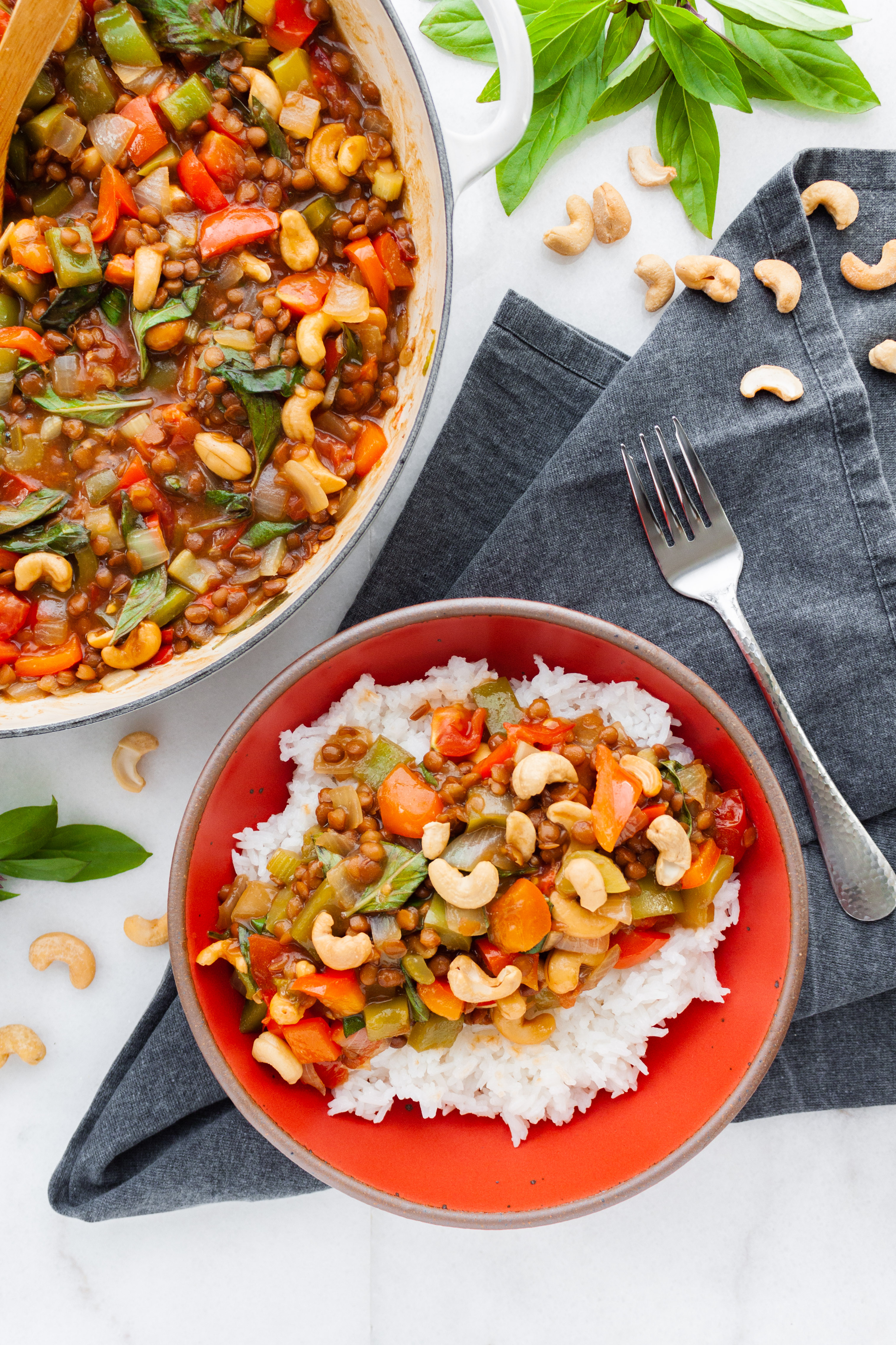 Thai Basil Lentil Stir Fry