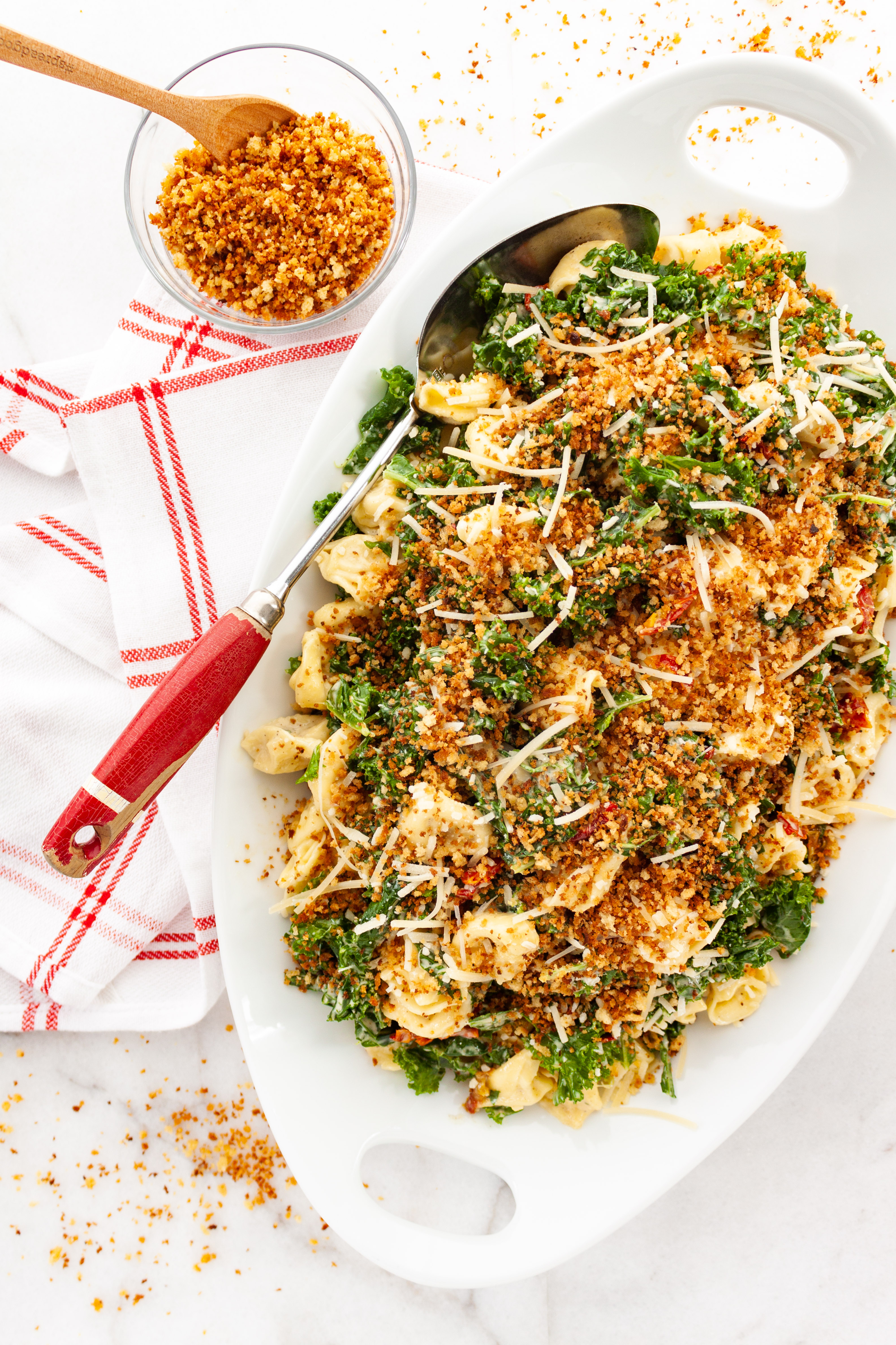 Kale Caesar Tortellini Salad