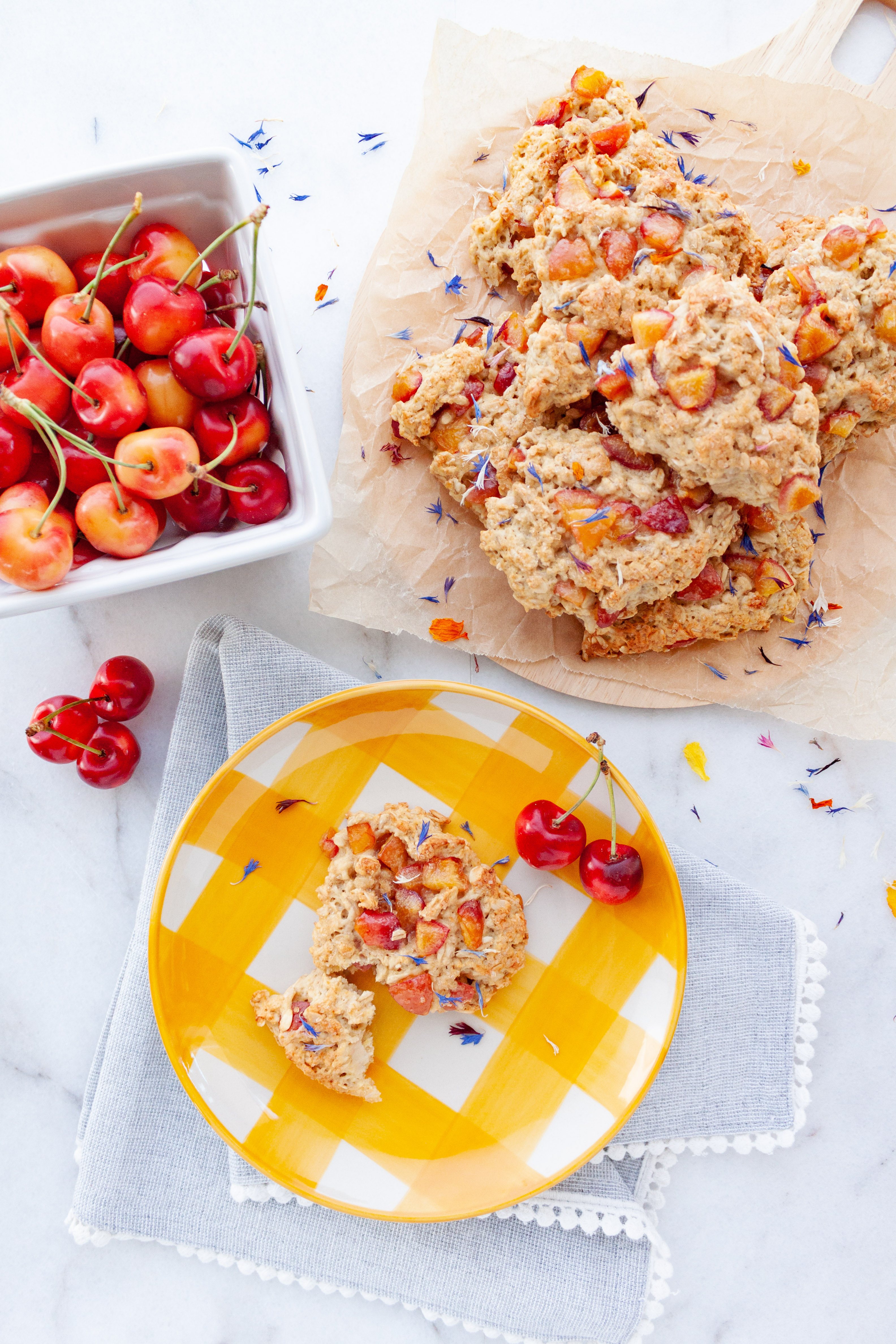 Cherry Lemon Oat Scones