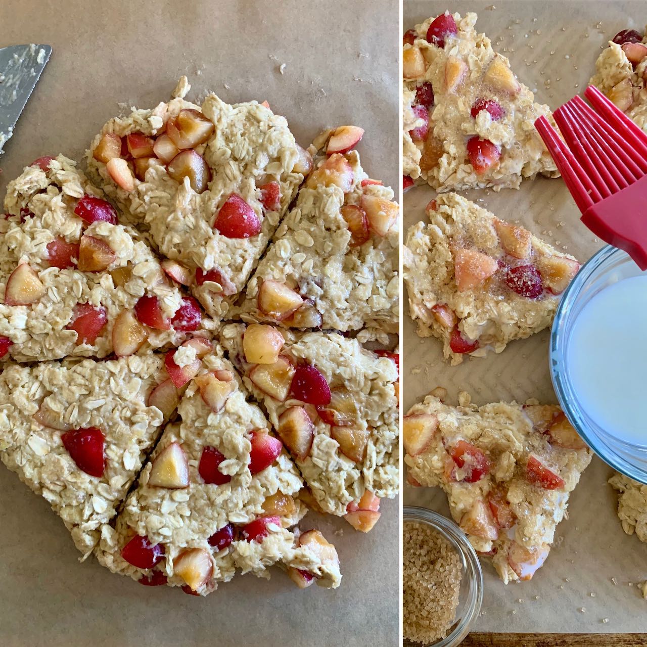 Stages of shaping scones